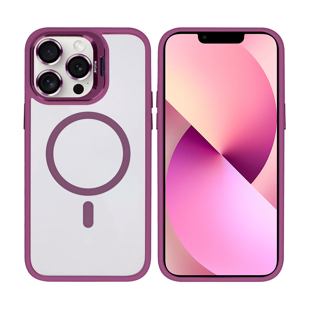 Rixus Classic 03 Hülle mit MagSafe kompatibel für Apple iPhone 12 Pro Max Dark Pink – Bild 3