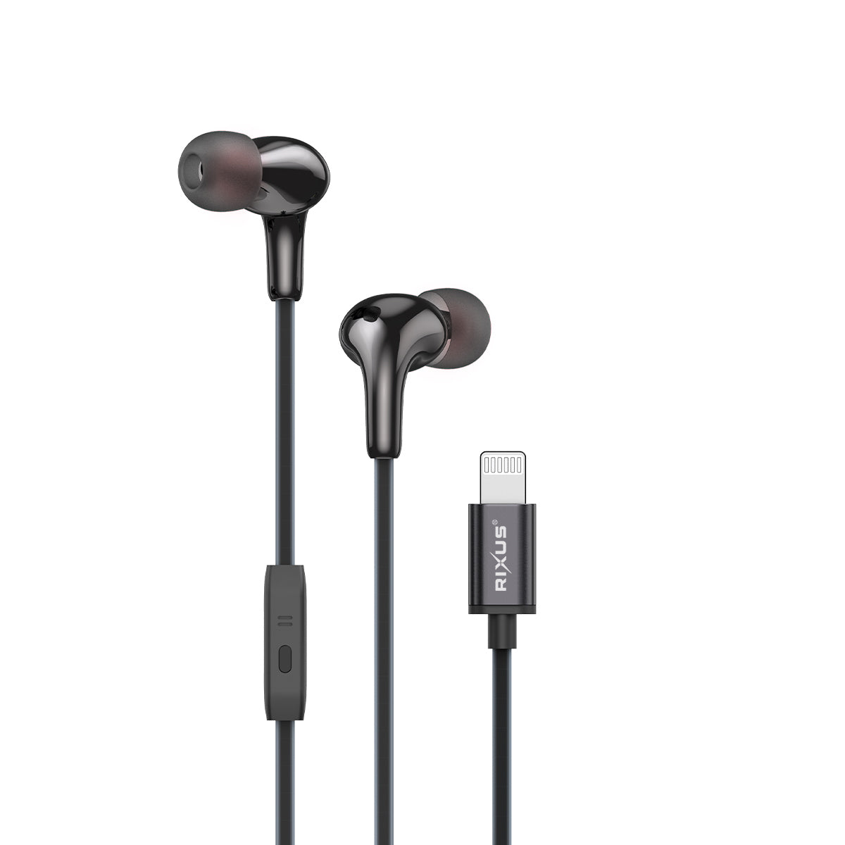 Rixus RXHD27L Stereo In-Ear Lightning Anschluss Wired Earphone Black – Bild 3