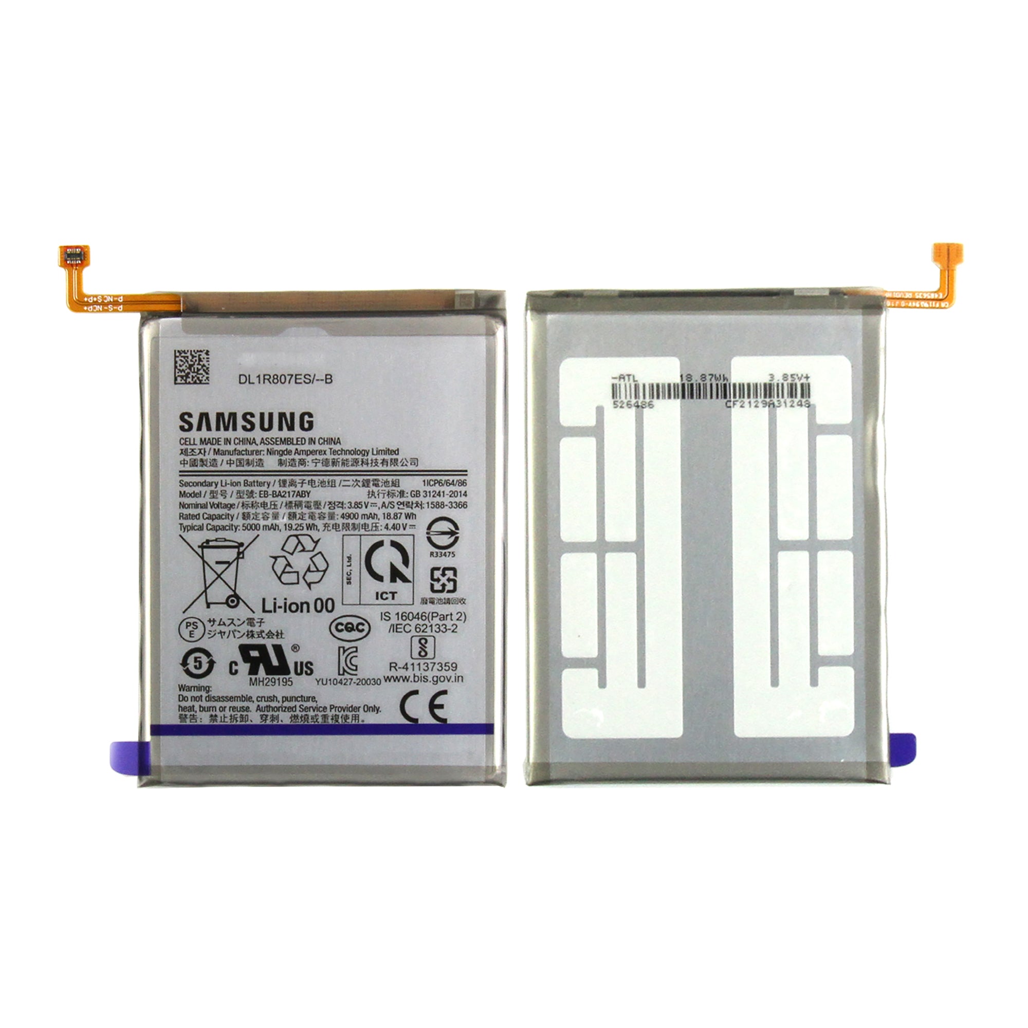 Samsung Galaxy A21s A217F, A12 A125F, A127F, A13 A135F, A137F, M12 M127F, A04s A047F Akku EB-BA217ABY Original – Bild 3
