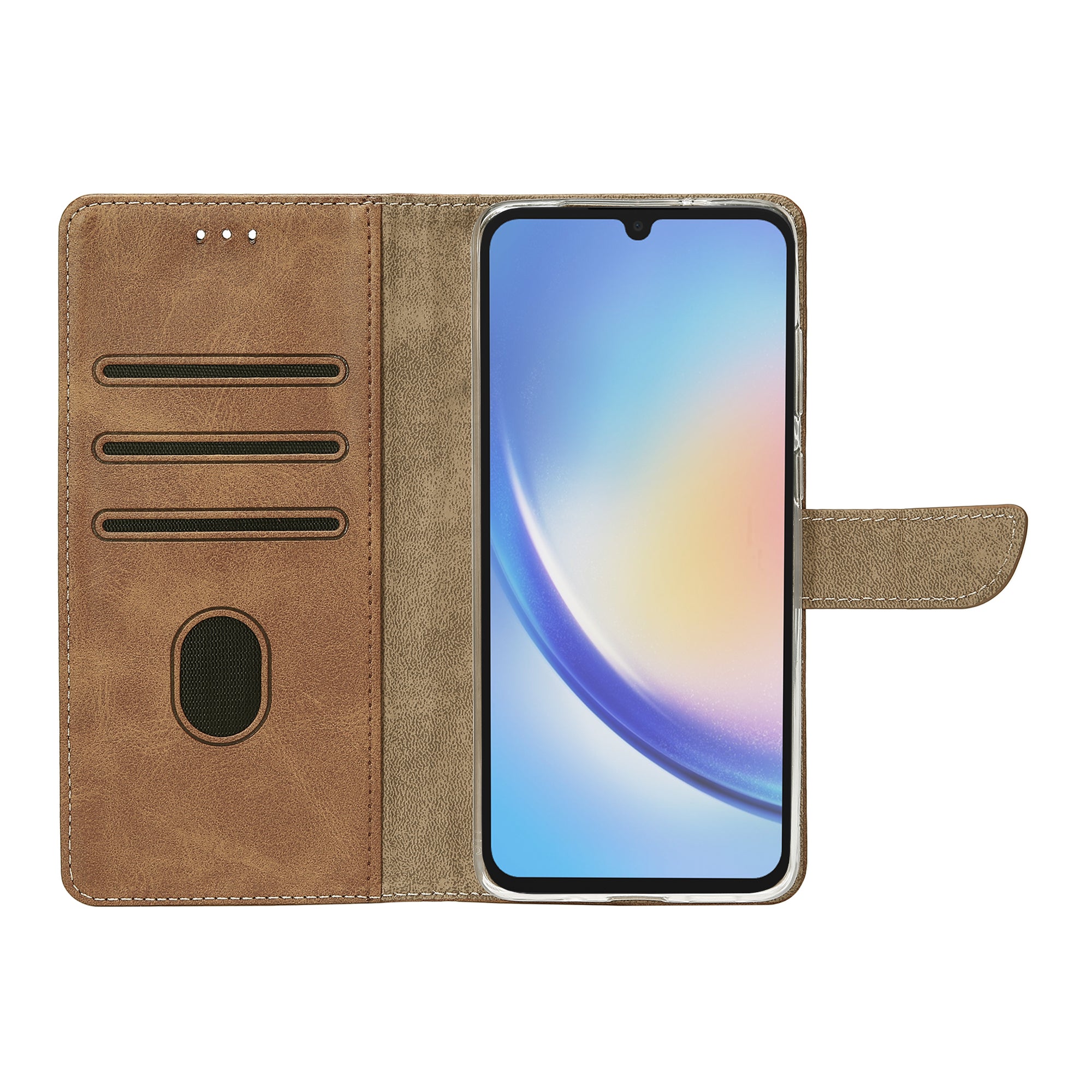 Rixus Buchhülle für Samsung Galaxy A34 5G Light Brown – Bild 5