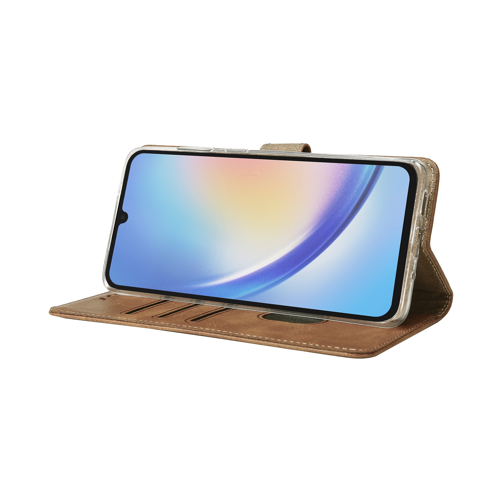 Rixus Buchhülle für Samsung Galaxy A34 5G Light Brown – Bild 6