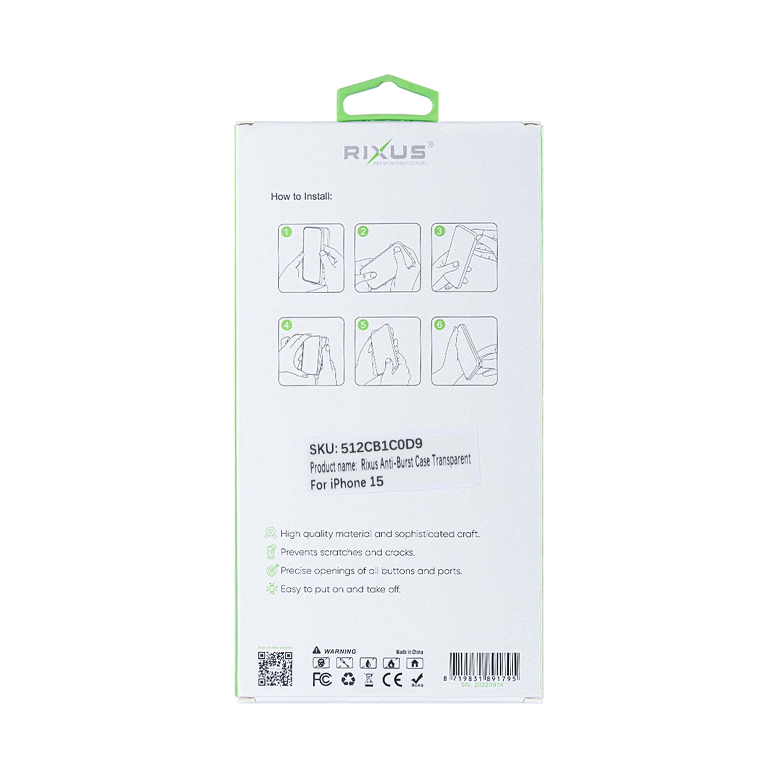 Rixus Anti-Burst Hülle für Apple iPhone 15 Transparent – Bild 5