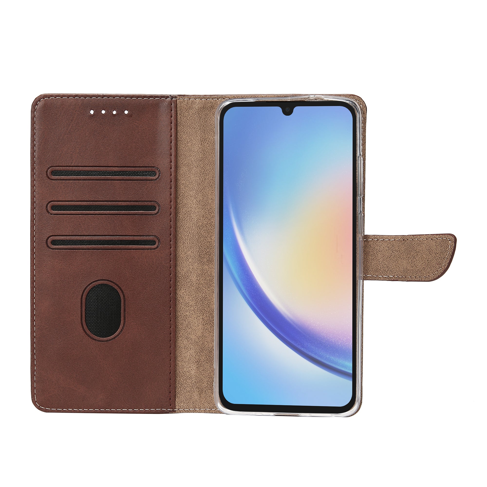 Rixus Buchhülle für Samsung Galaxy A34 5G Brown – Bild 5