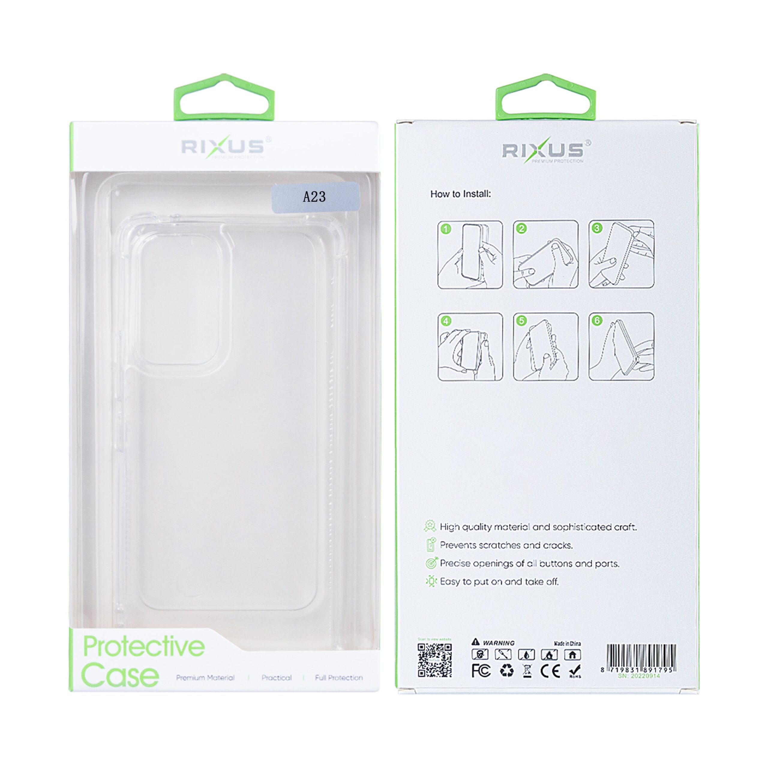 Rixus Anti-Burst Hülle für Samsung Galaxy A23 Transparent – Bild 6