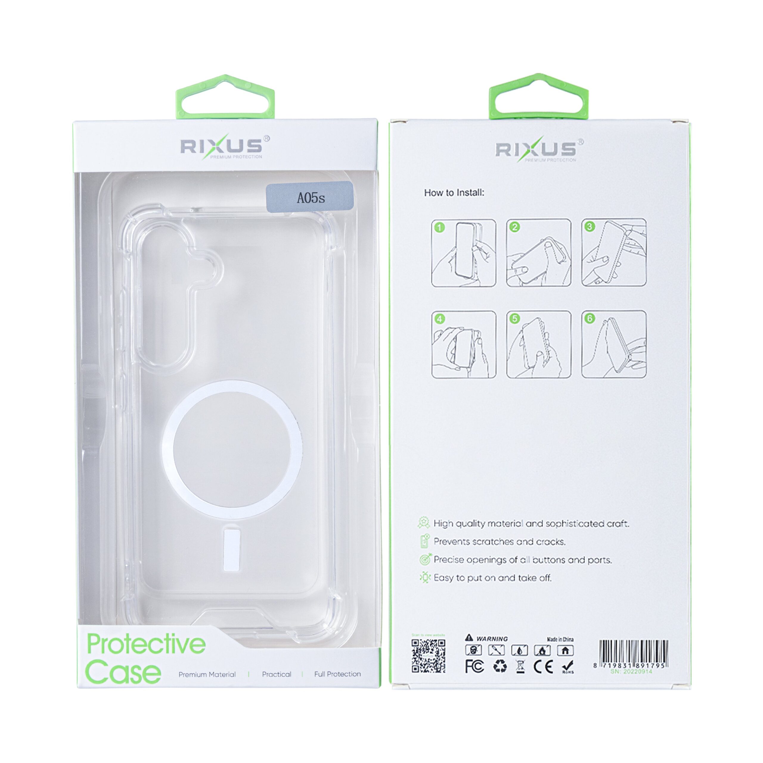 Rixus Anti-Burst Hülle mit MagSafe kompatibel für Samsung Galaxy A05s Transparent – Bild 6