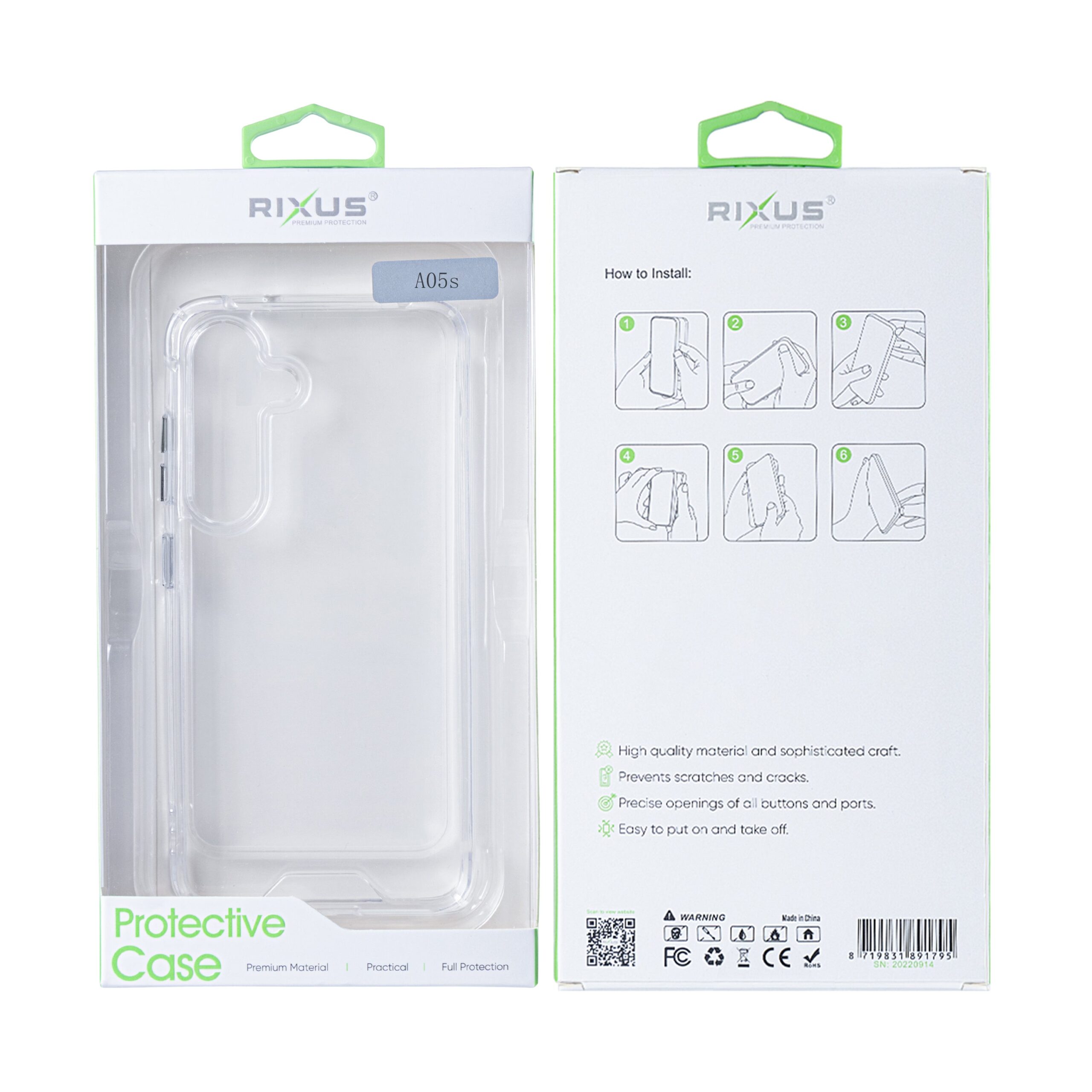 Rixus Anti Shock Hülle TPU für Samsung Galaxy A05s Transparent – Bild 6