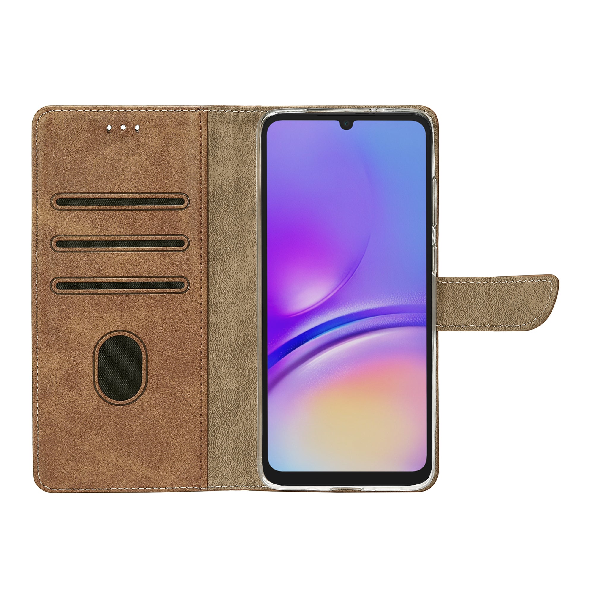 Rixus Buchhülle für Samsung Galaxy A05 Light Brown – Bild 5