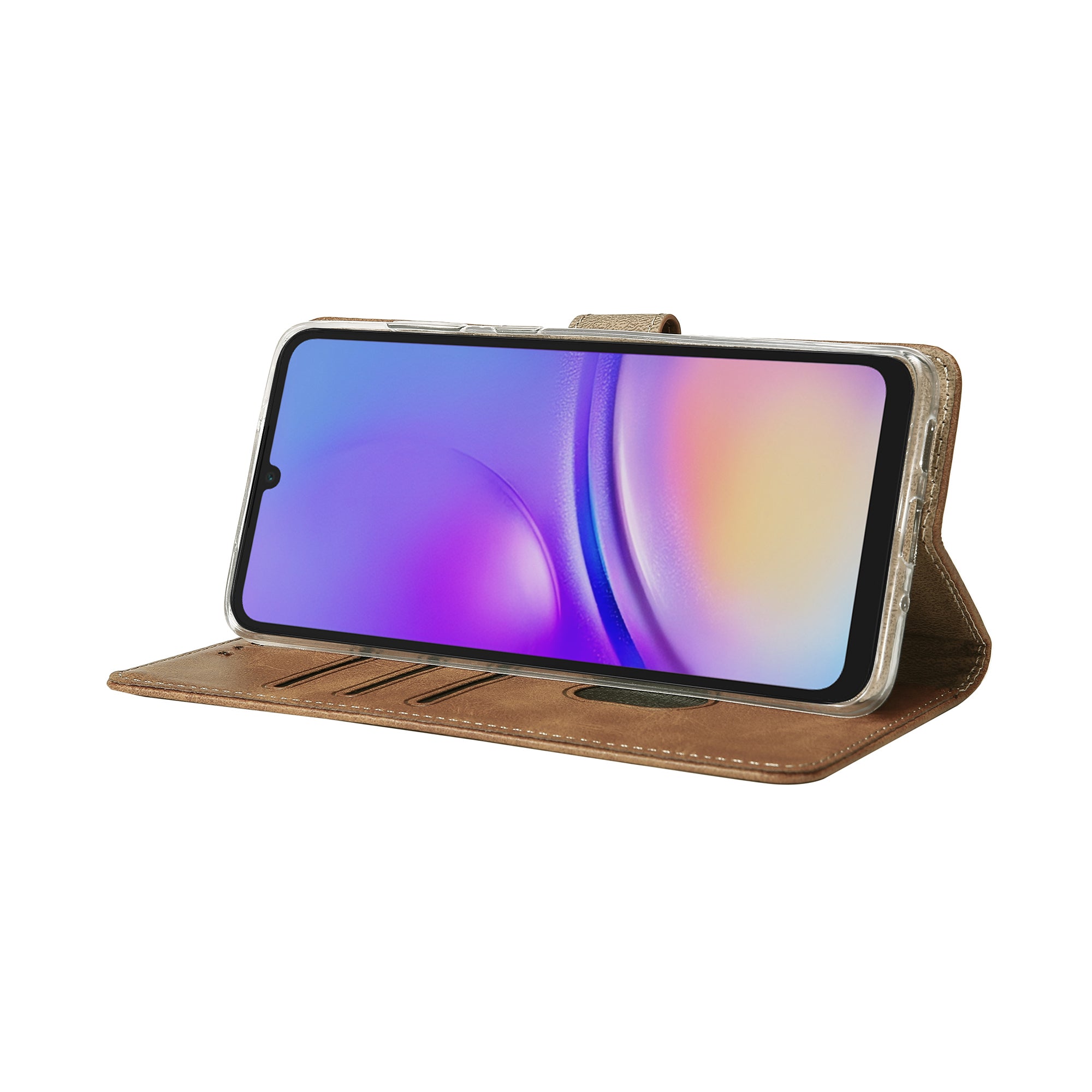 Rixus Buchhülle für Samsung Galaxy A05 Light Brown – Bild 6