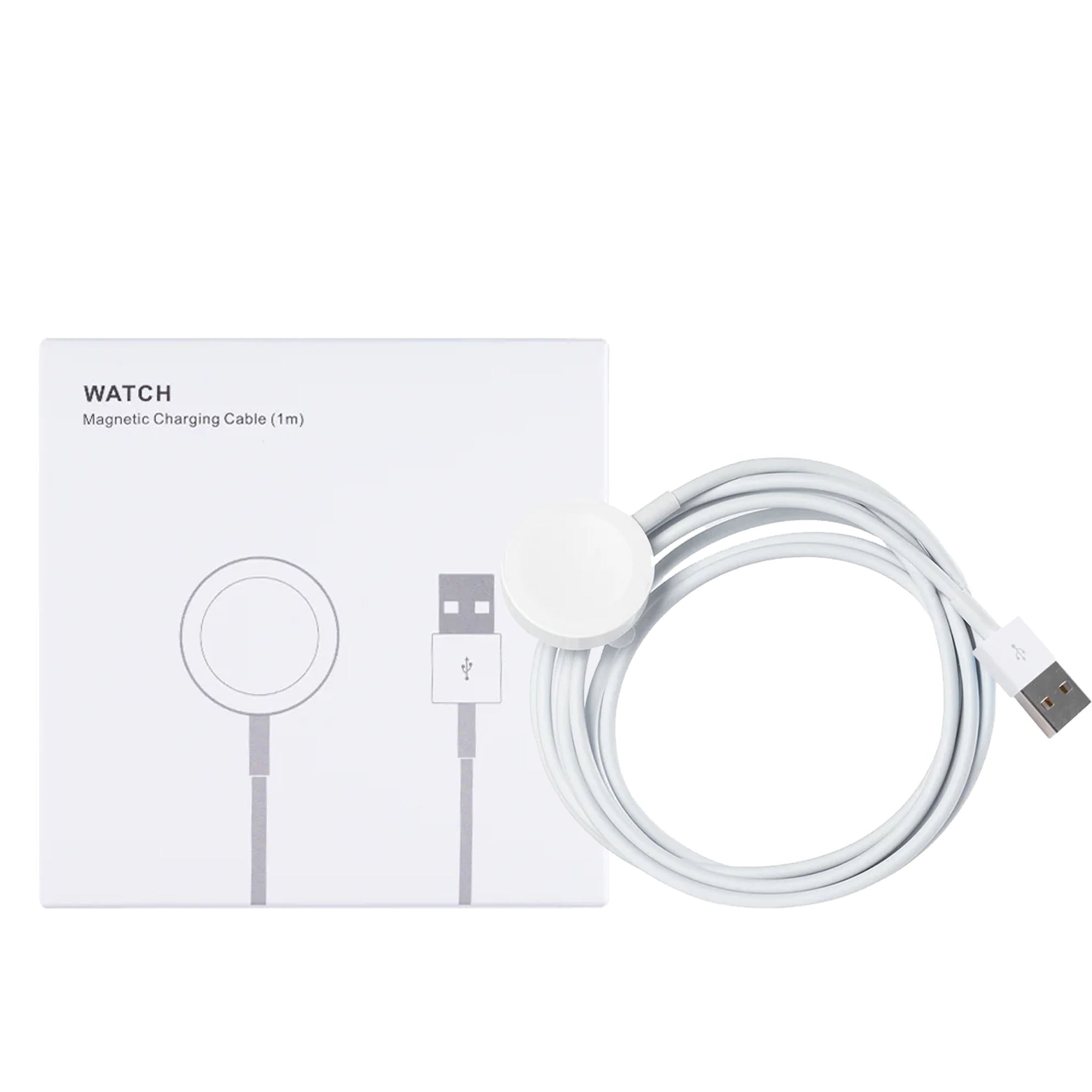 Für Apple Watch Series Magnetic Charger To USB-A Kabel 100cm White Verkaufsverpackung