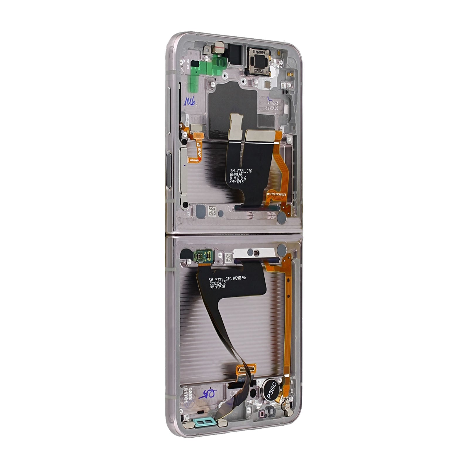 Samsung Galaxy Z Flip4 5G Main F721B Original Service Pack Display Rahmen Weiss – Bild 4