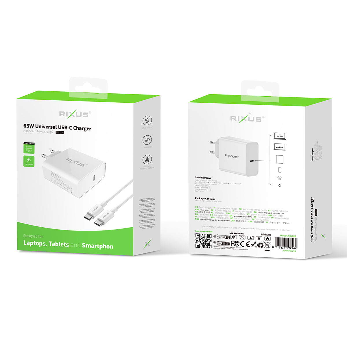 Rixus RXLC26 Universal USB-C Charger White – Bild 4
