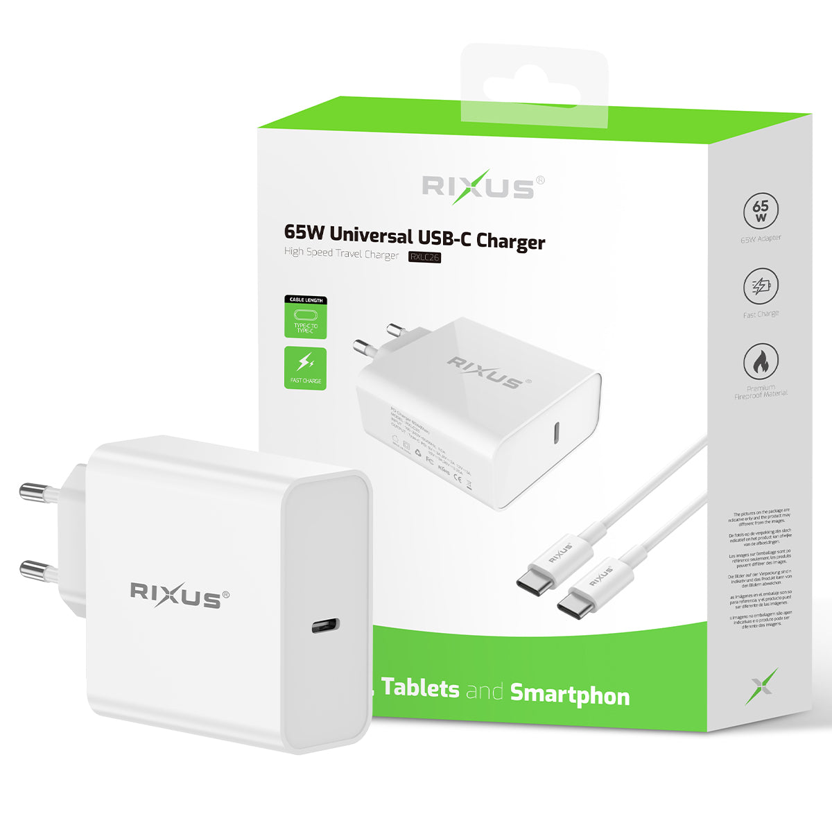 Rixus RXLC26 Universal USB-C Charger White – Bild 5