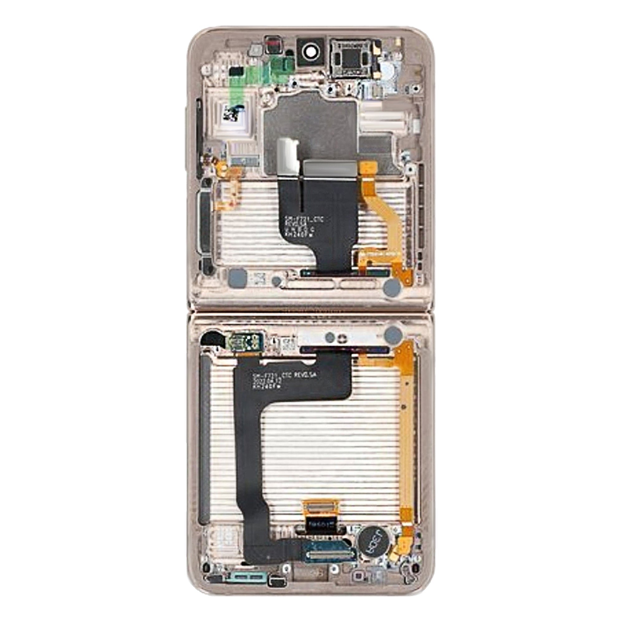 Samsung Galaxy Z Flip4 5G Main F721B Original Service Pack Display Rahmen Gelb – Bild 3