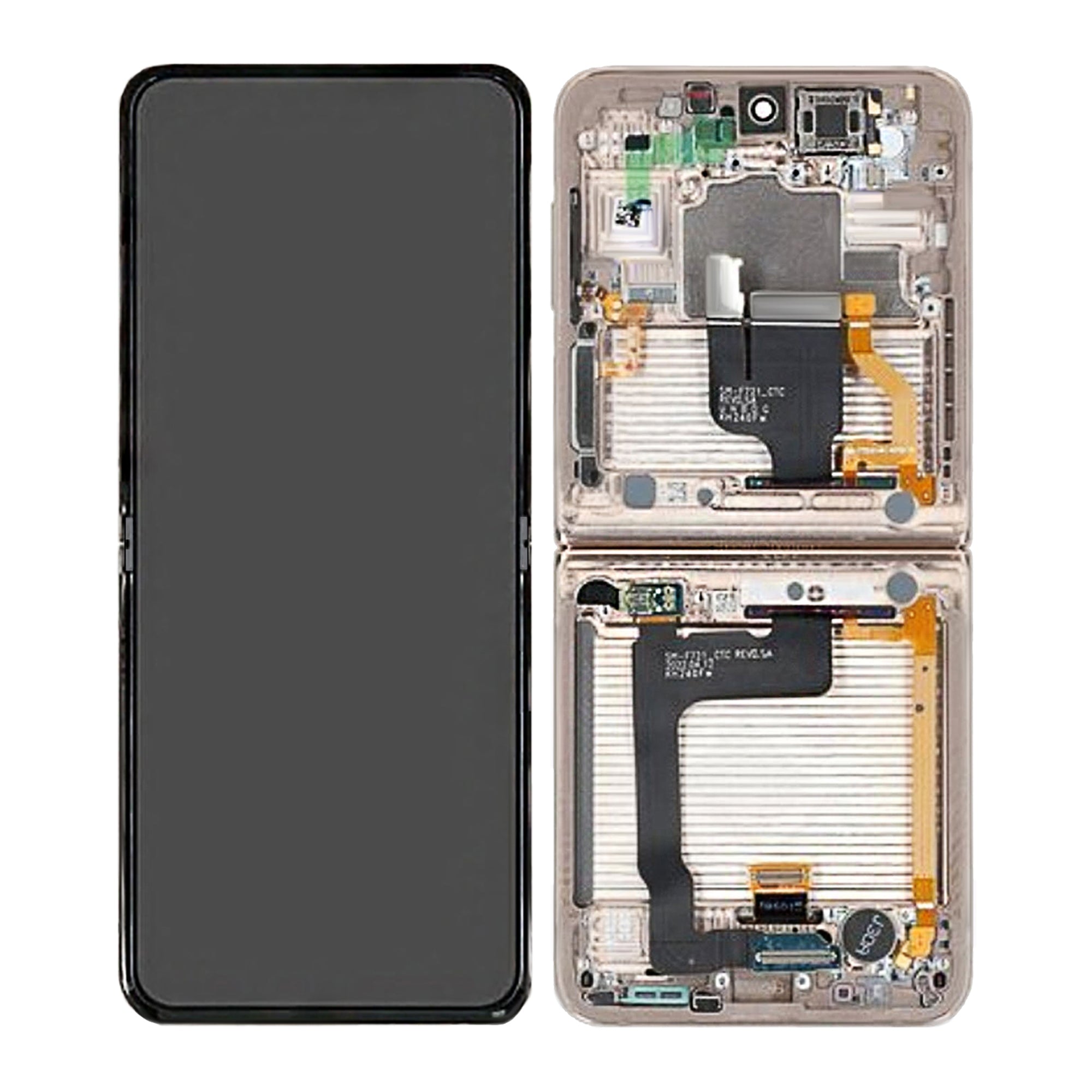 Samsung Galaxy Z Flip4 5G Main F721B Original Service Pack Display Rahmen Gelb – Bild 4