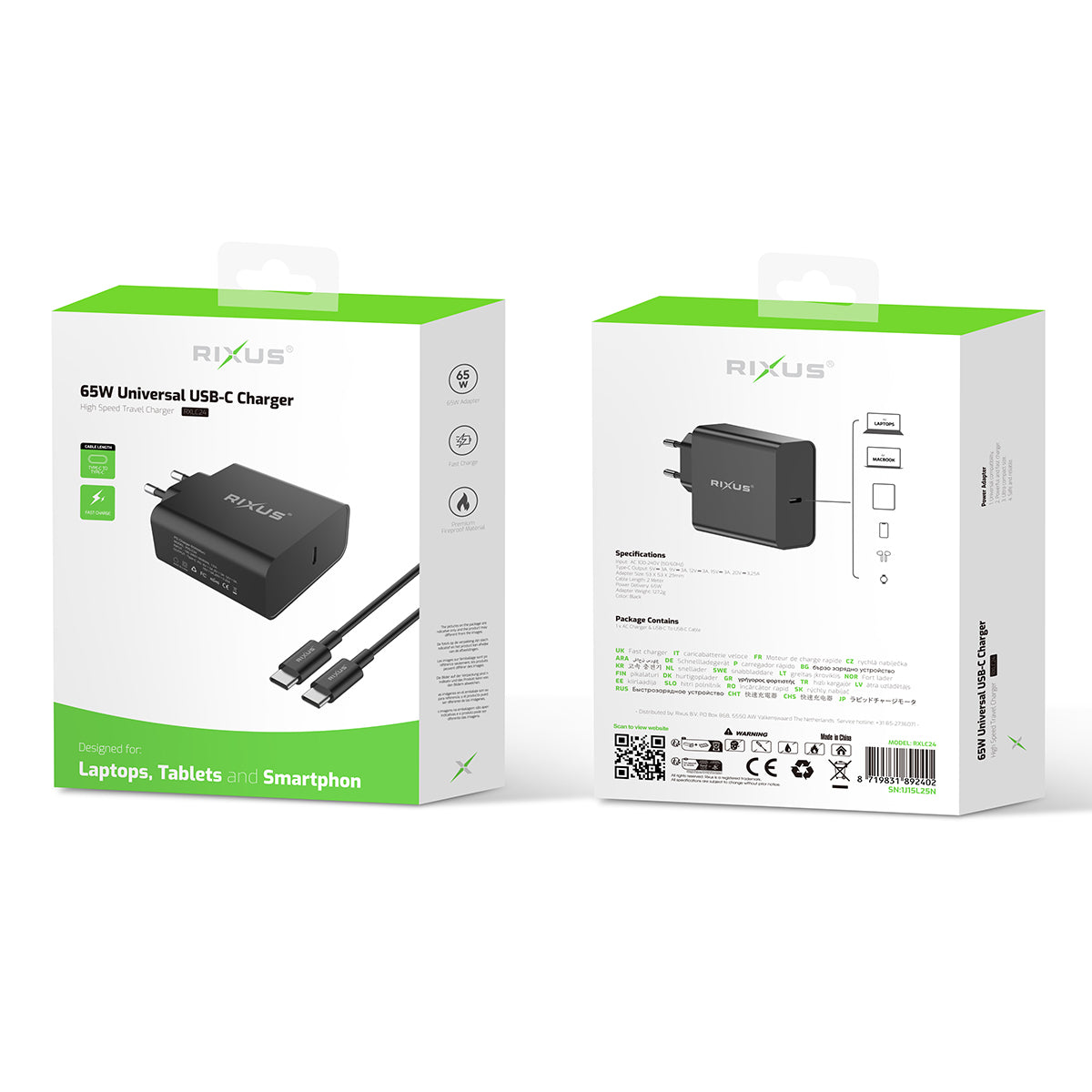 Rixus RXLC24 Universal USB-C Charger Black – Bild 4