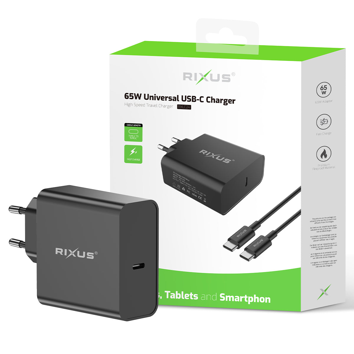 Rixus RXLC24 Universal USB-C Charger Black – Bild 5