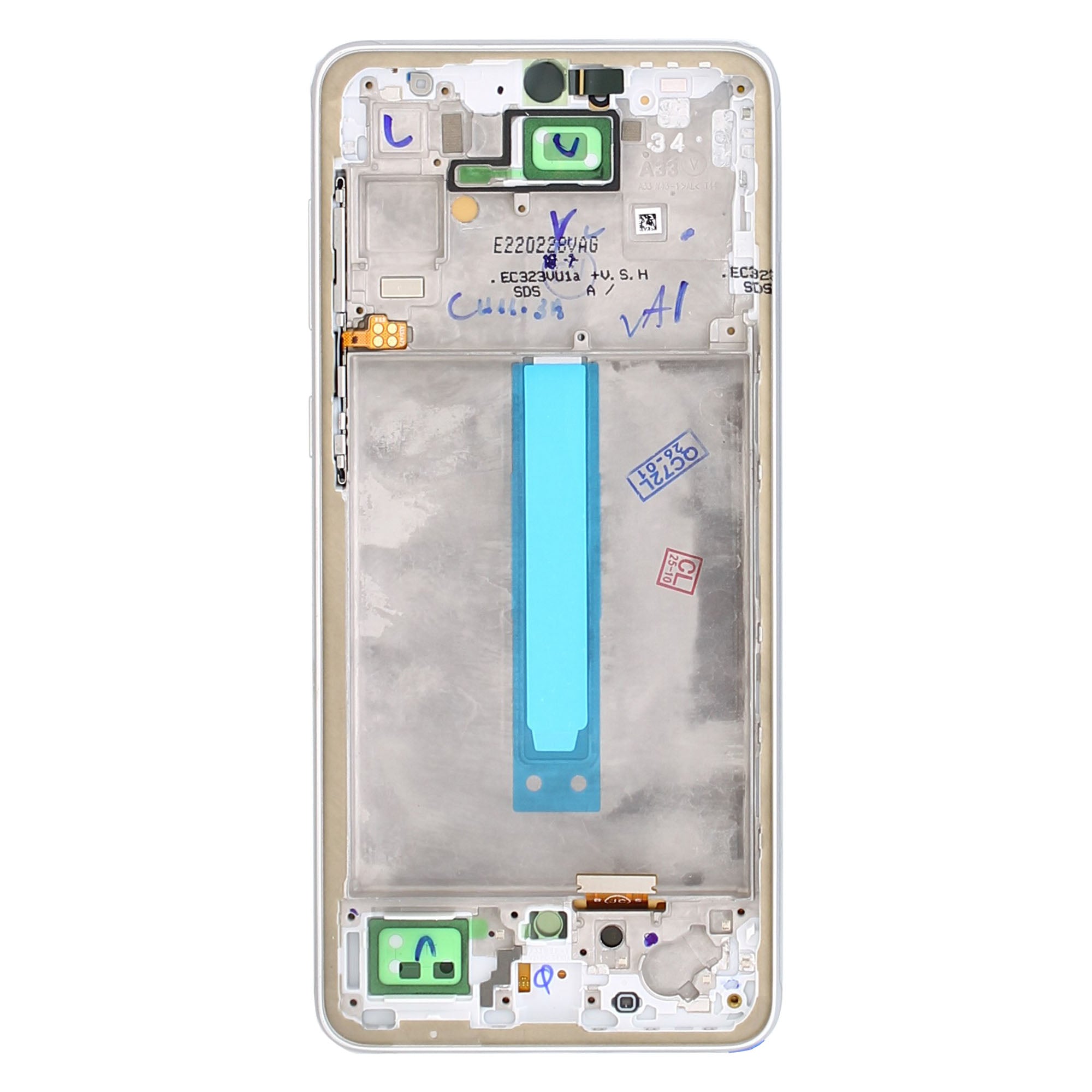 Samsung Galaxy A33 5G A336B Display und Touchscreen-Digitizer mit Rahmen Awesome White Soft-OLED – Bild 4
