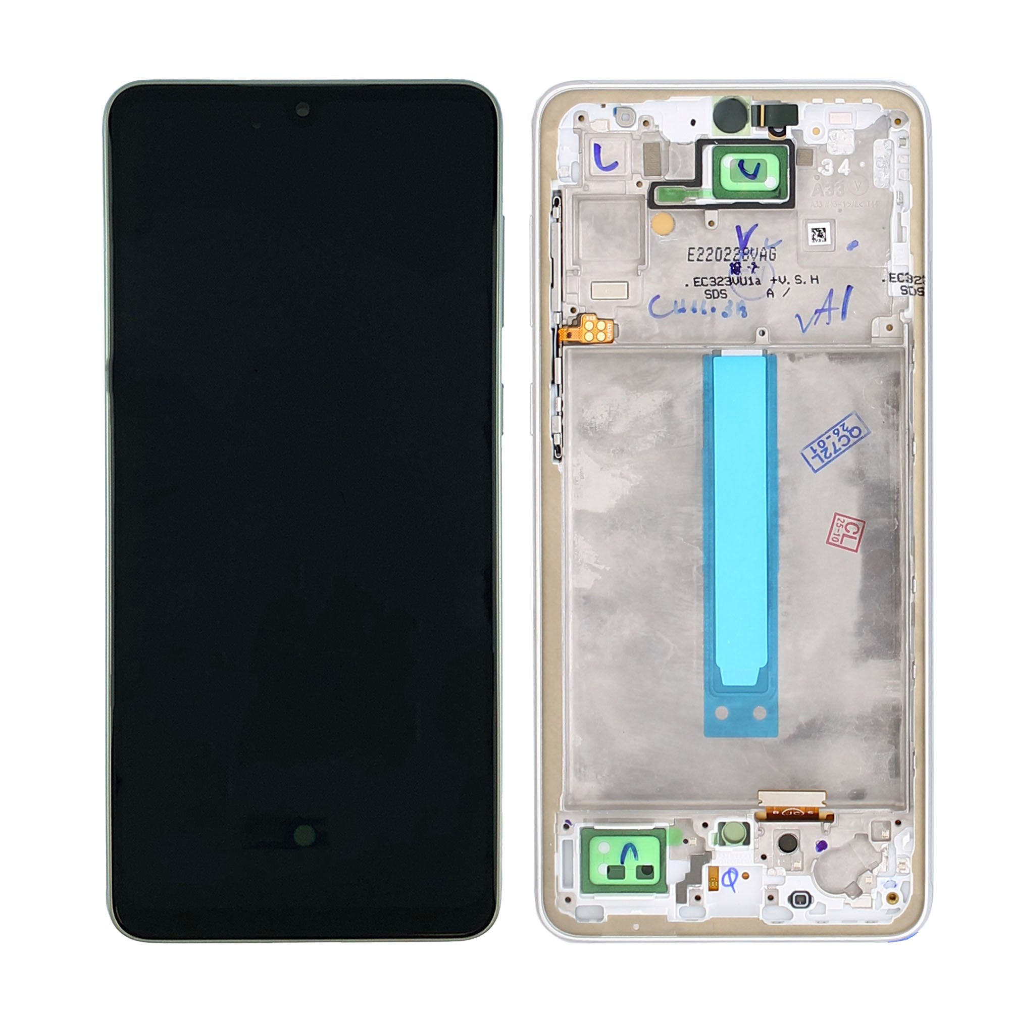 Samsung Galaxy A33 5G A336B Display und Touchscreen-Digitizer mit Rahmen Awesome White Soft-OLED – Bild 6