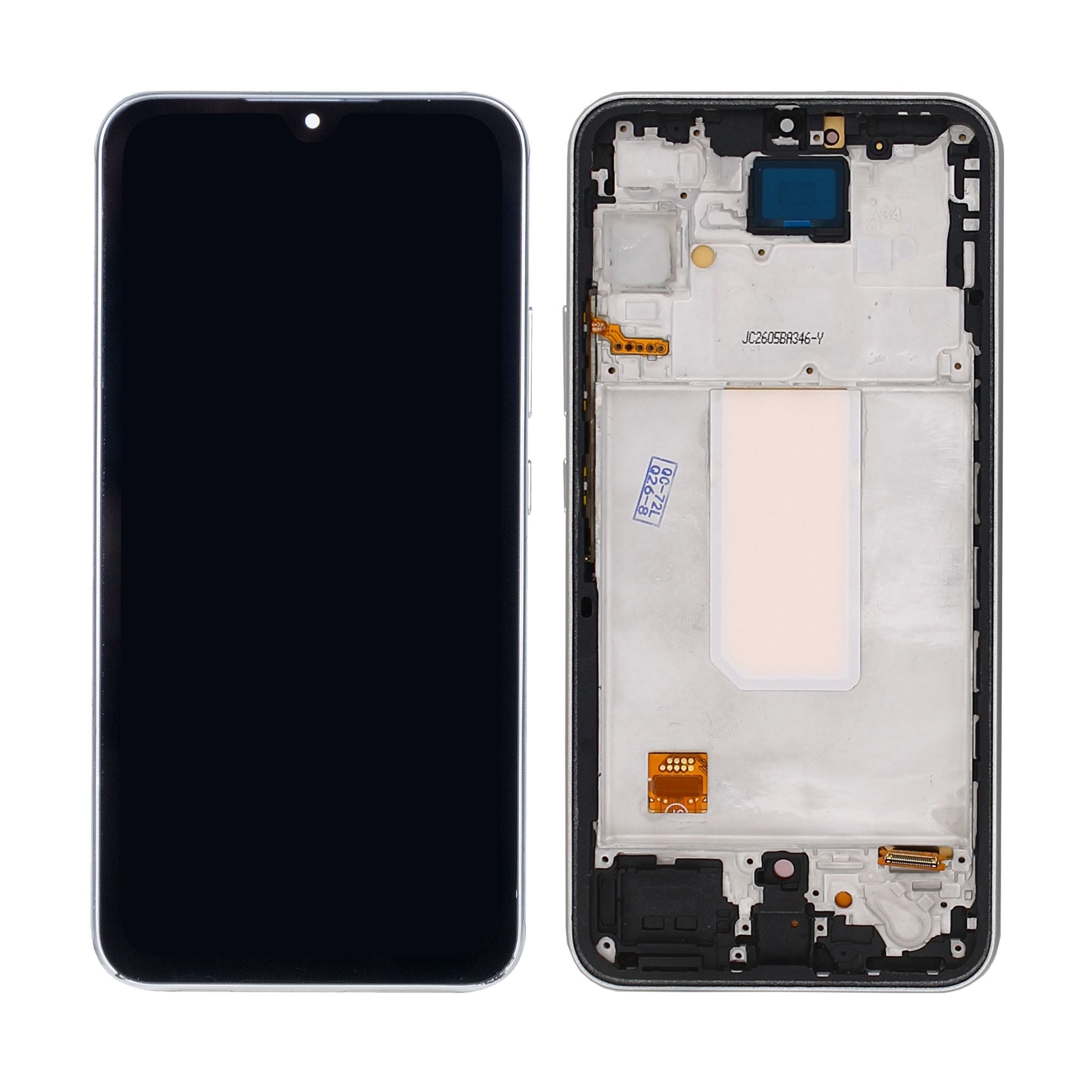 Samsung Galaxy A34 5G A346B Display und Touchscreen-Digitizer mit Rahmen Silver Soft-OLED – Bild 4