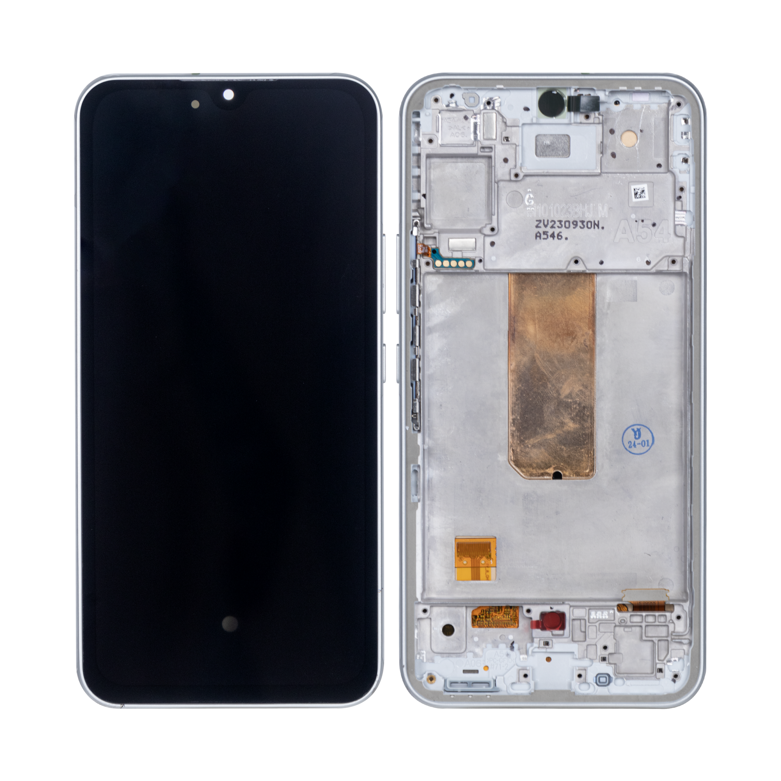 Samsung Galaxy A54 5G A546B Display und Touchscreen-Digitizer mit Rahmen White Soft-OLED – Bild 3