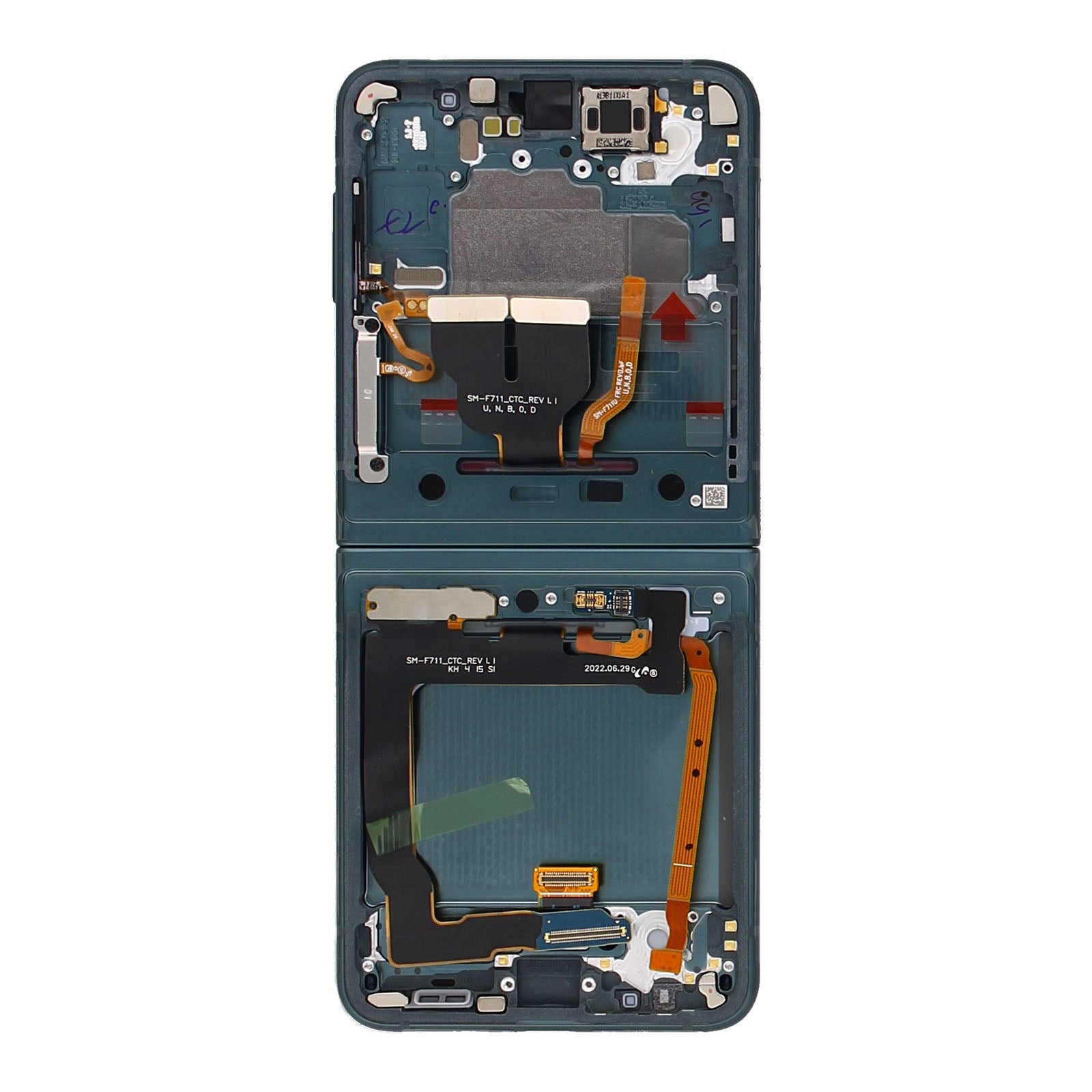 Samsung Galaxy Z Flip3 5G Main F711B Original Service Pack Display Rahmen Gruen – Bild 3