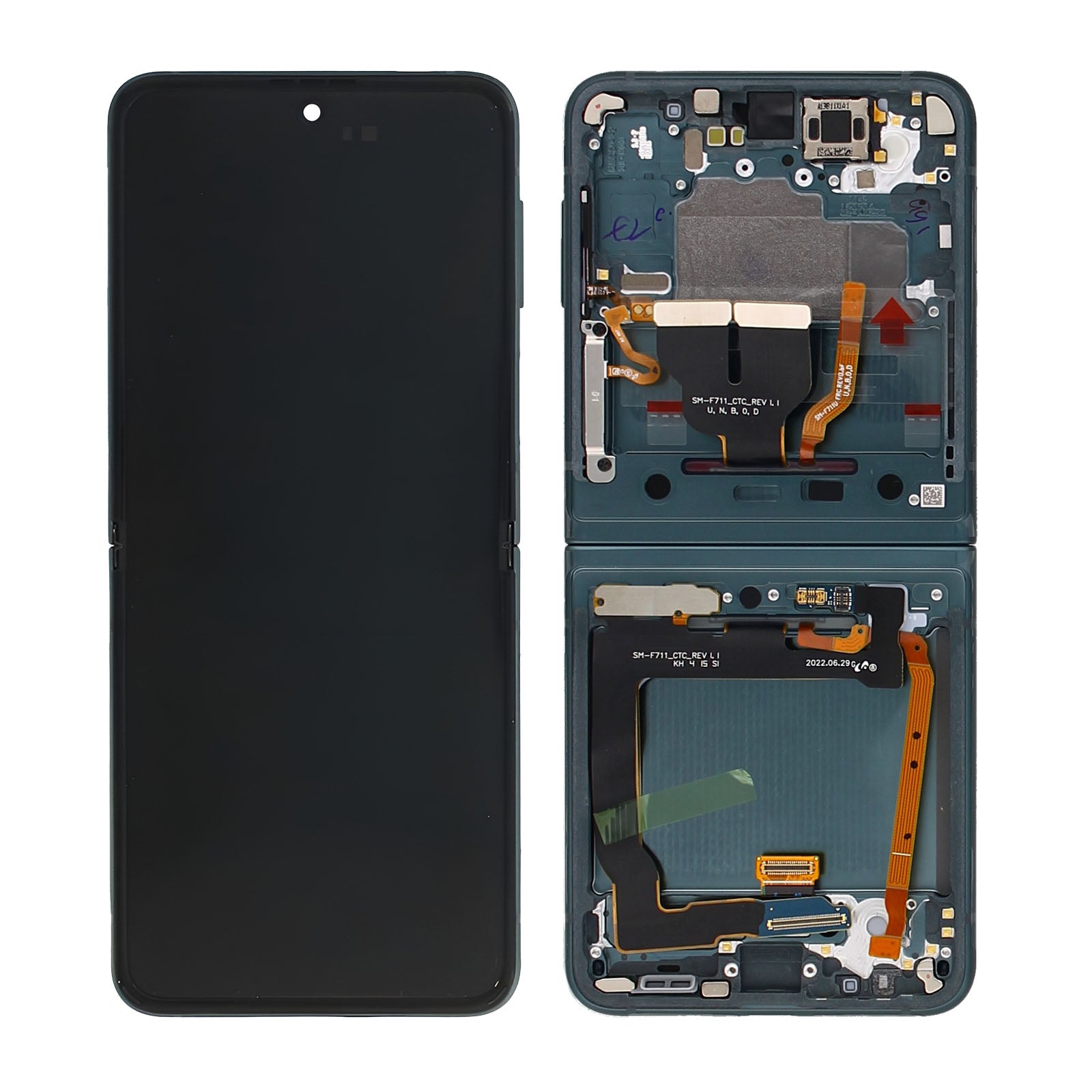 Samsung Galaxy Z Flip3 5G Main F711B Original Service Pack Display Rahmen Gruen – Bild 5