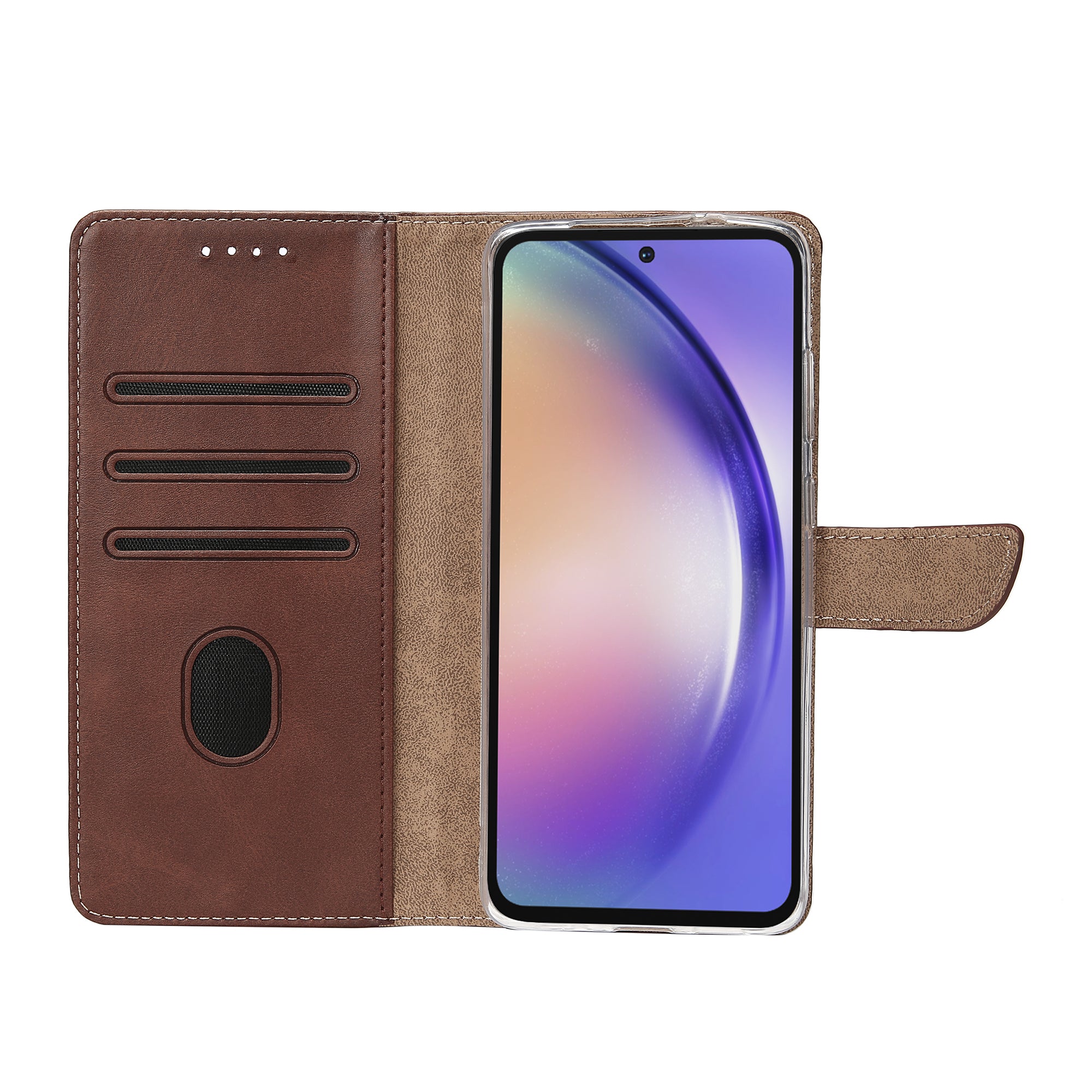 Rixus Buchhülle für Samsung Galaxy A54 5G Brown – Bild 5