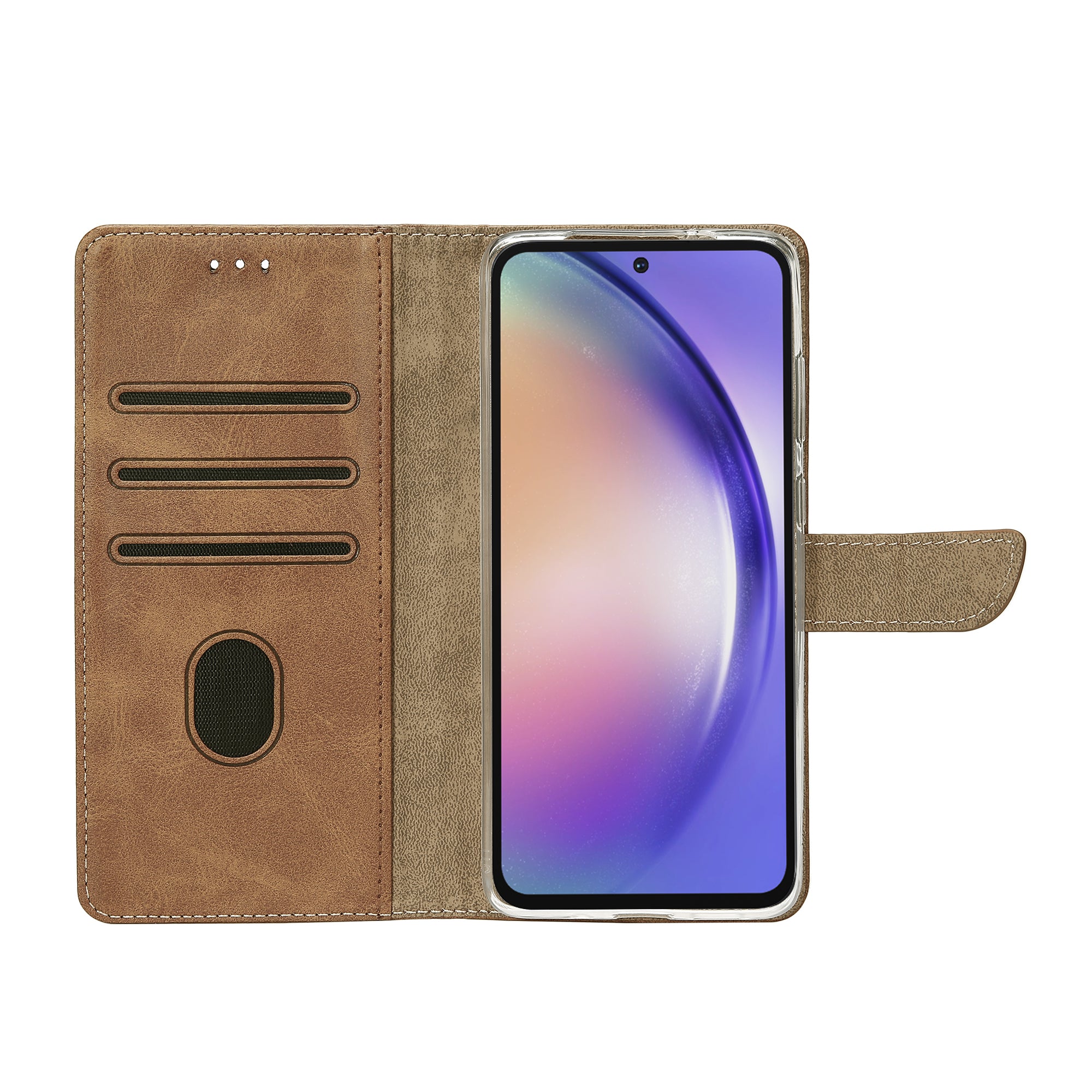 Rixus Buchhülle für Samsung Galaxy A54 5G Light Brown – Bild 5