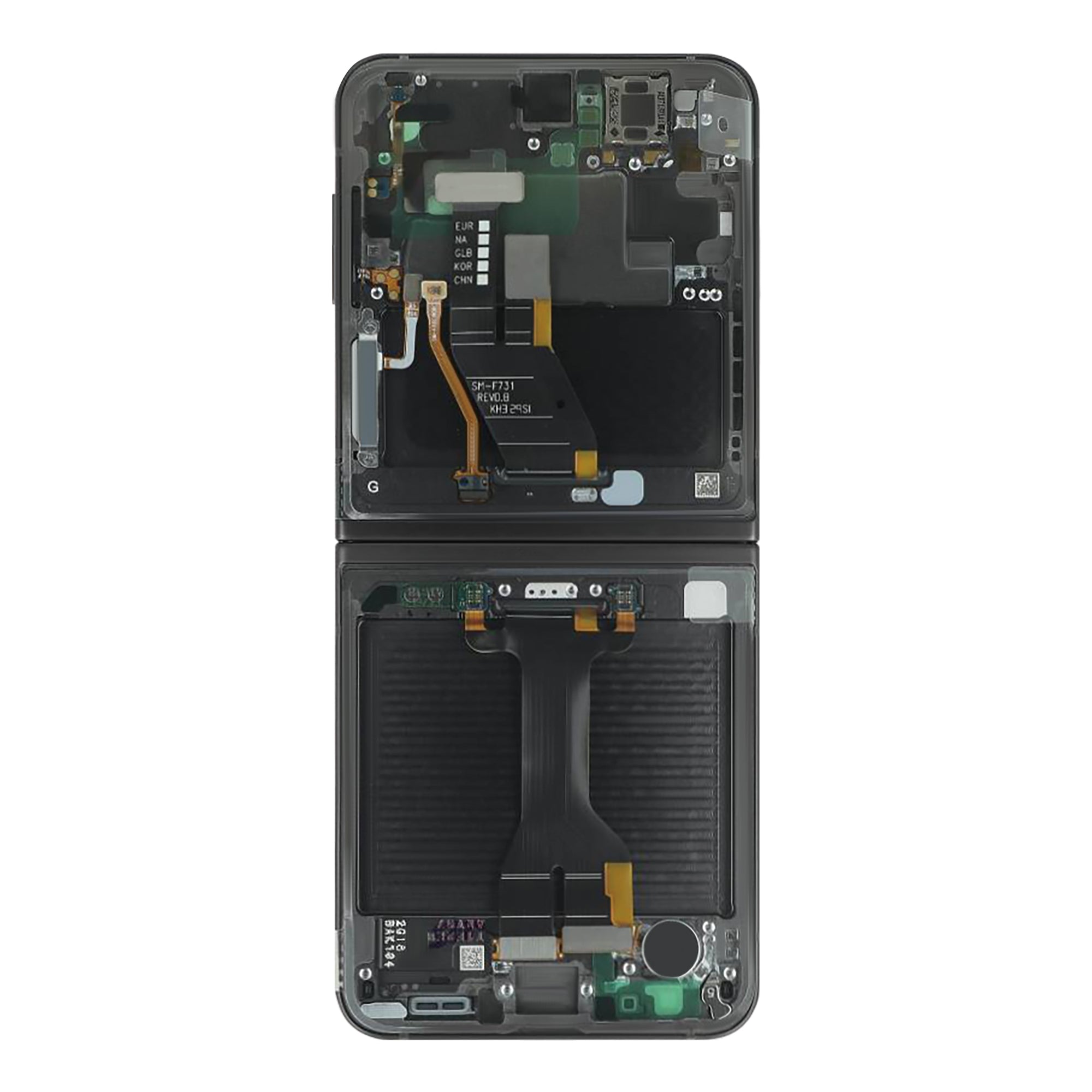 Samsung Galaxy Z Flip5 Main F731B Original Service Pack Display Rahmen Blau/Grau – Bild 3