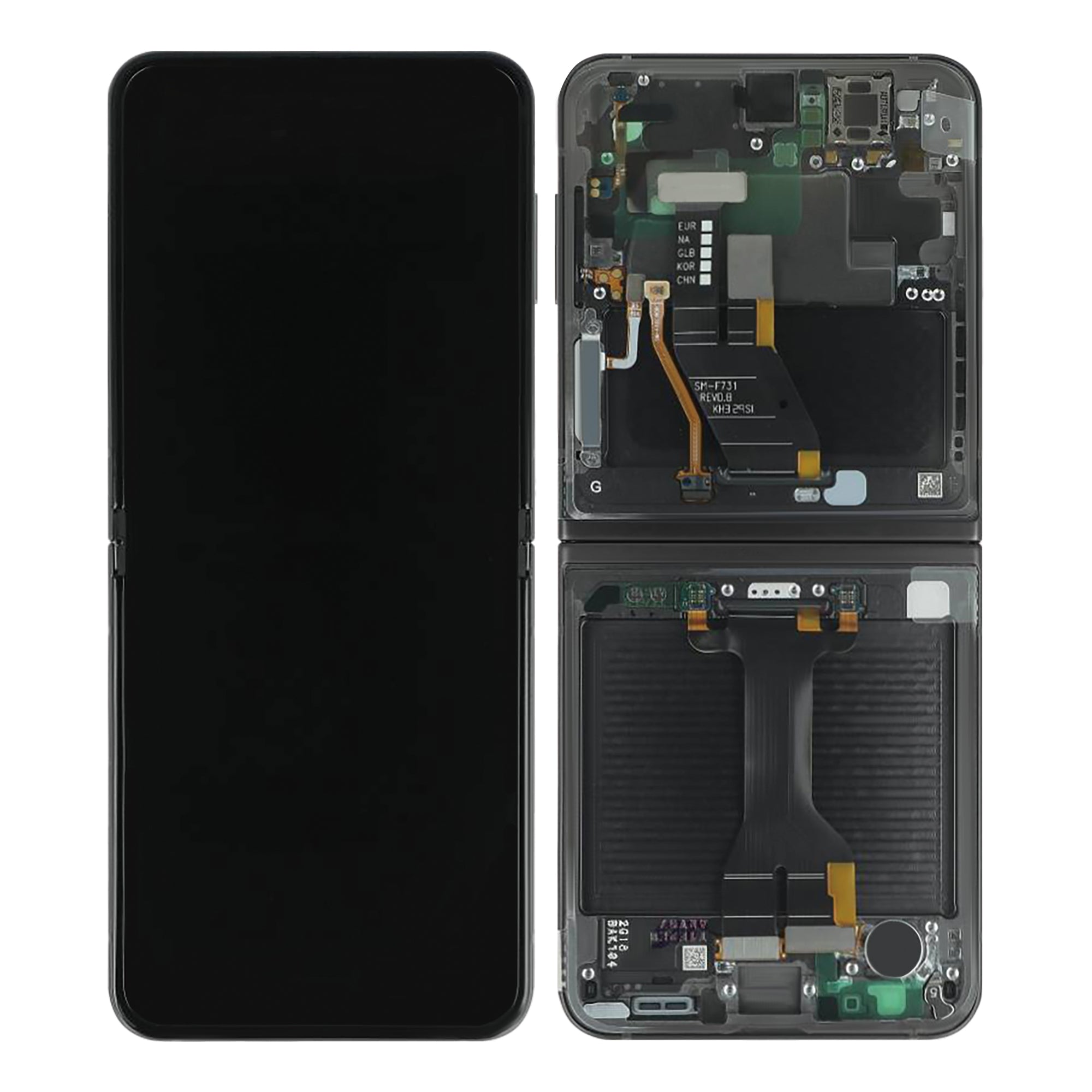 Samsung Galaxy Z Flip5 Main F731B Original Service Pack Display Rahmen Blau/Grau – Bild 4