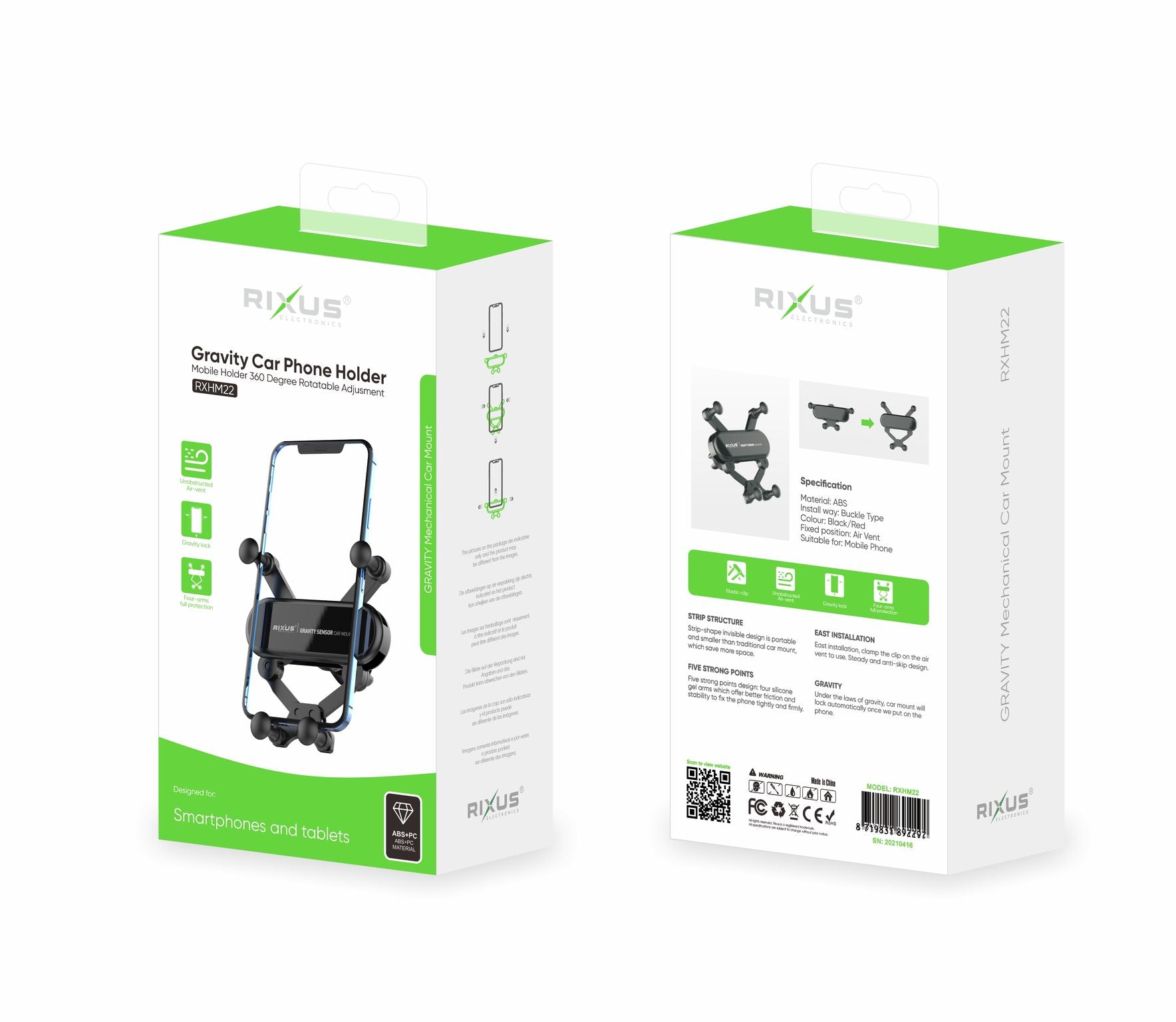 Rixus RXHM22 Universal Gravity Car Phone Holder – Bild 3