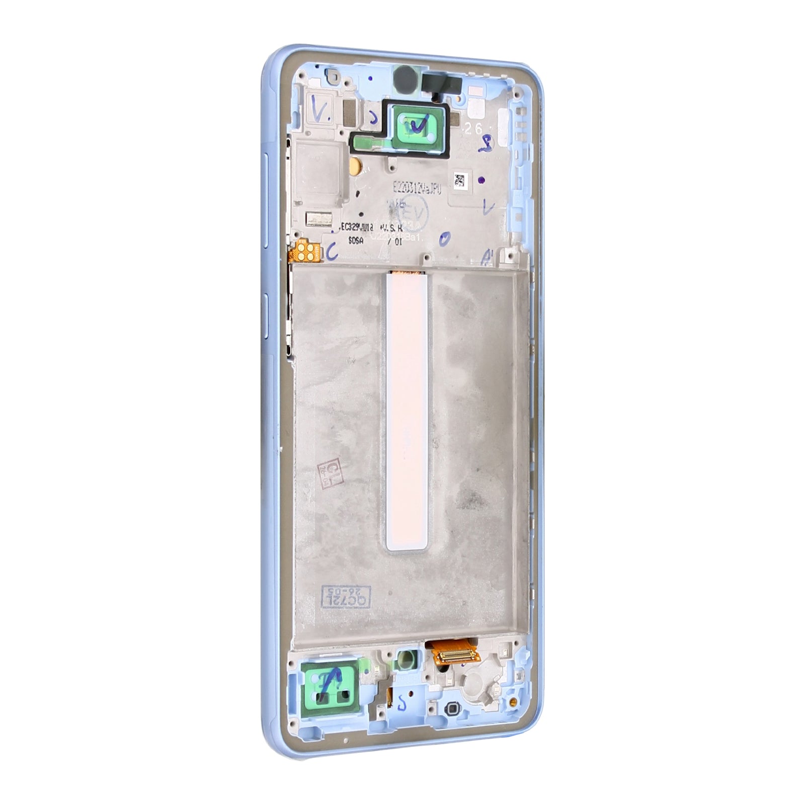 Samsung Galaxy A33 5G A336B Display und Touchscreen-Digitizer mit Rahmen Awesome Blue Soft-OLED – Bild 4