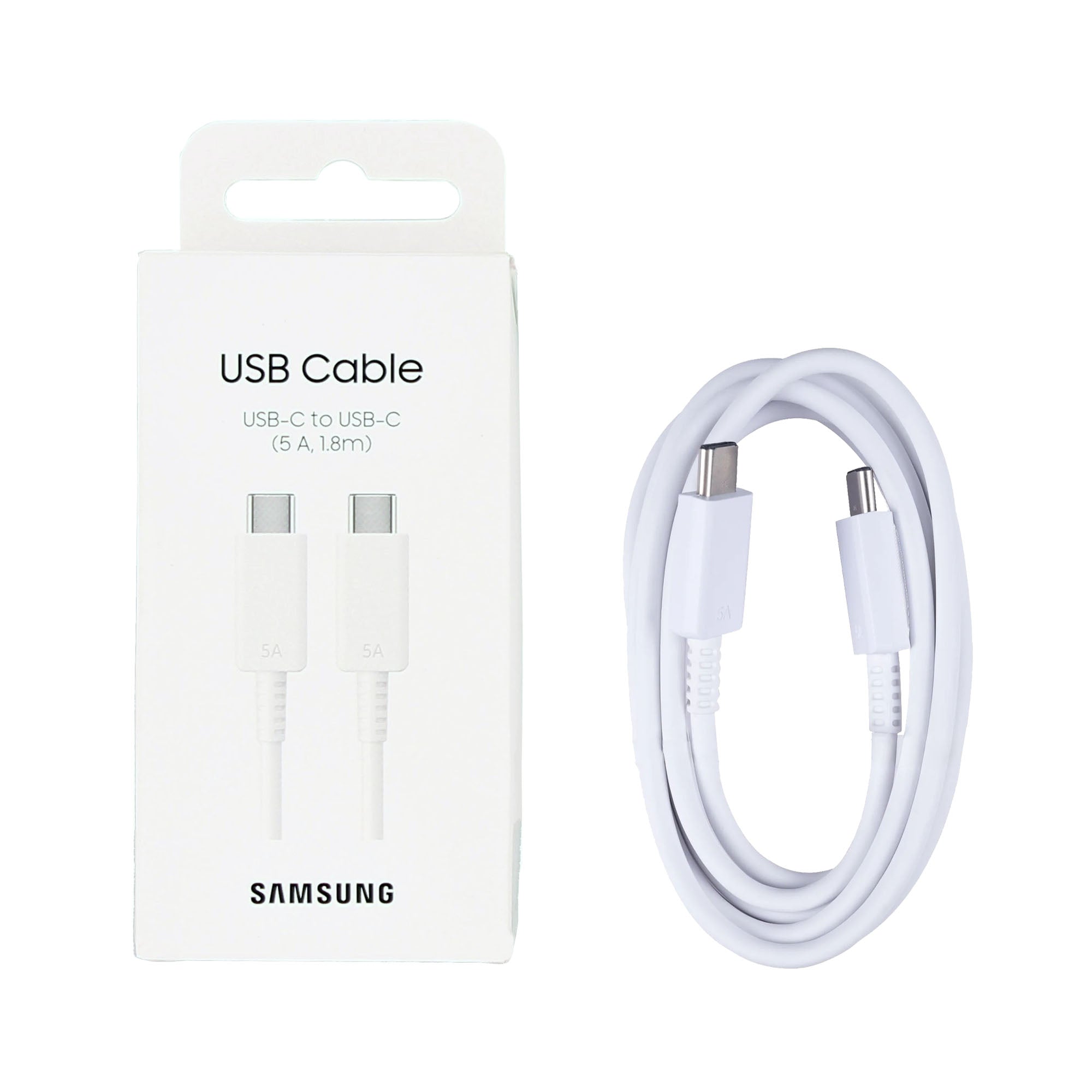 Samsung USB-C To USB-C Kabel 180cm 5A White Original Verkaufsverpackung