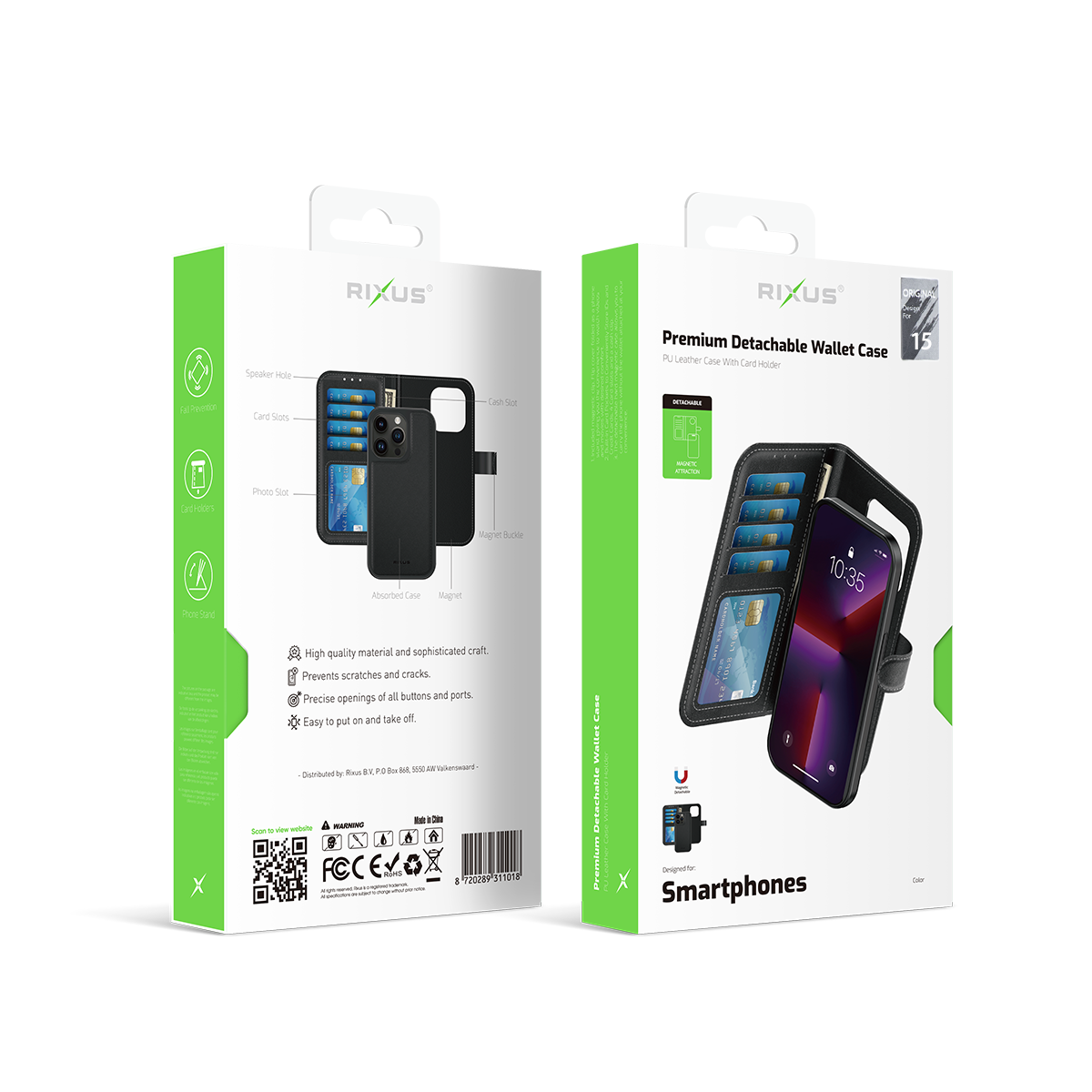 Rixus Duo Magnetische Wallet-Hülle für iPhone 15 16 17 Modell & Farbe – Bild 55