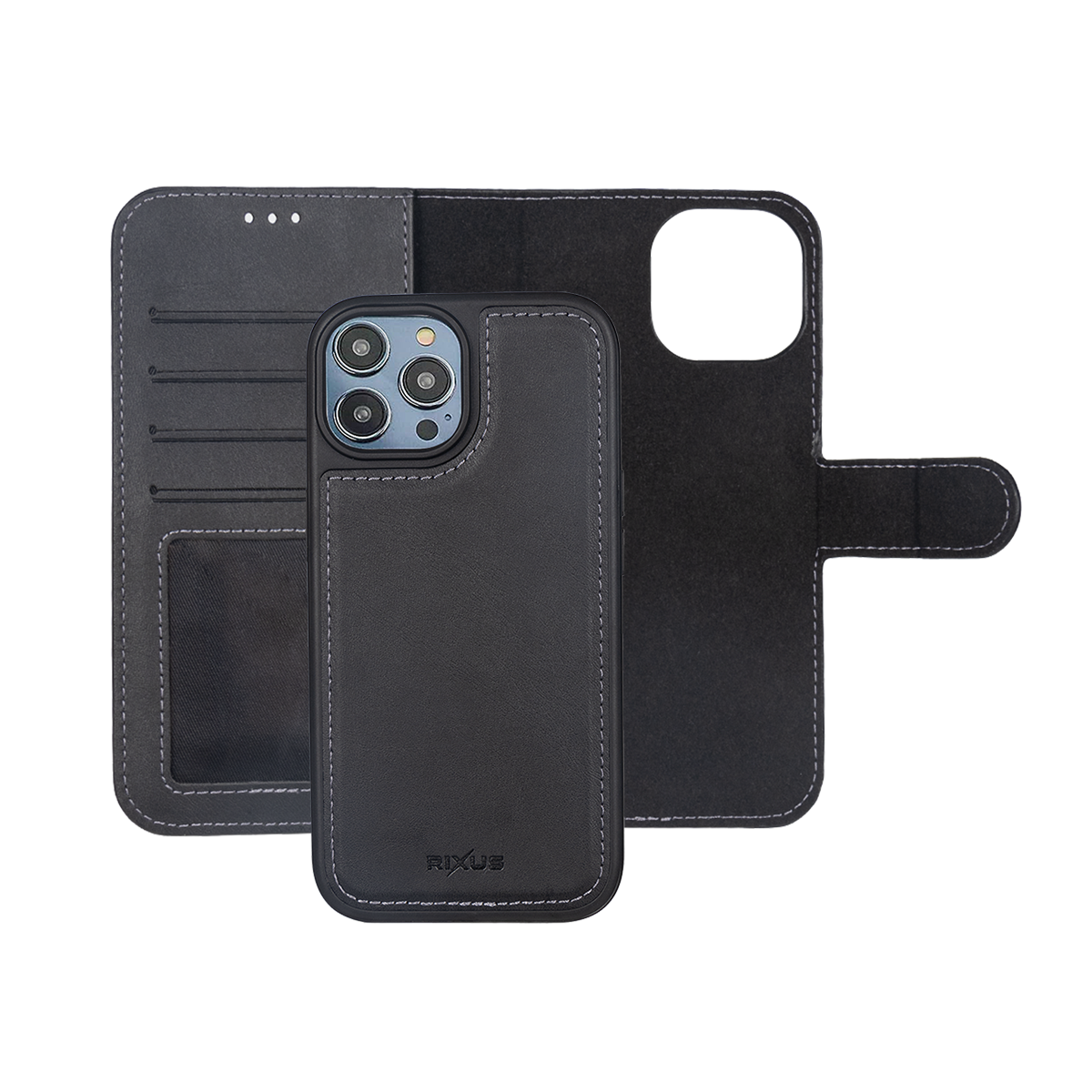 Rixus Duo Magnetic Detachable Wallet für Apple iPhone 12, 12 Pro Black – Bild 4