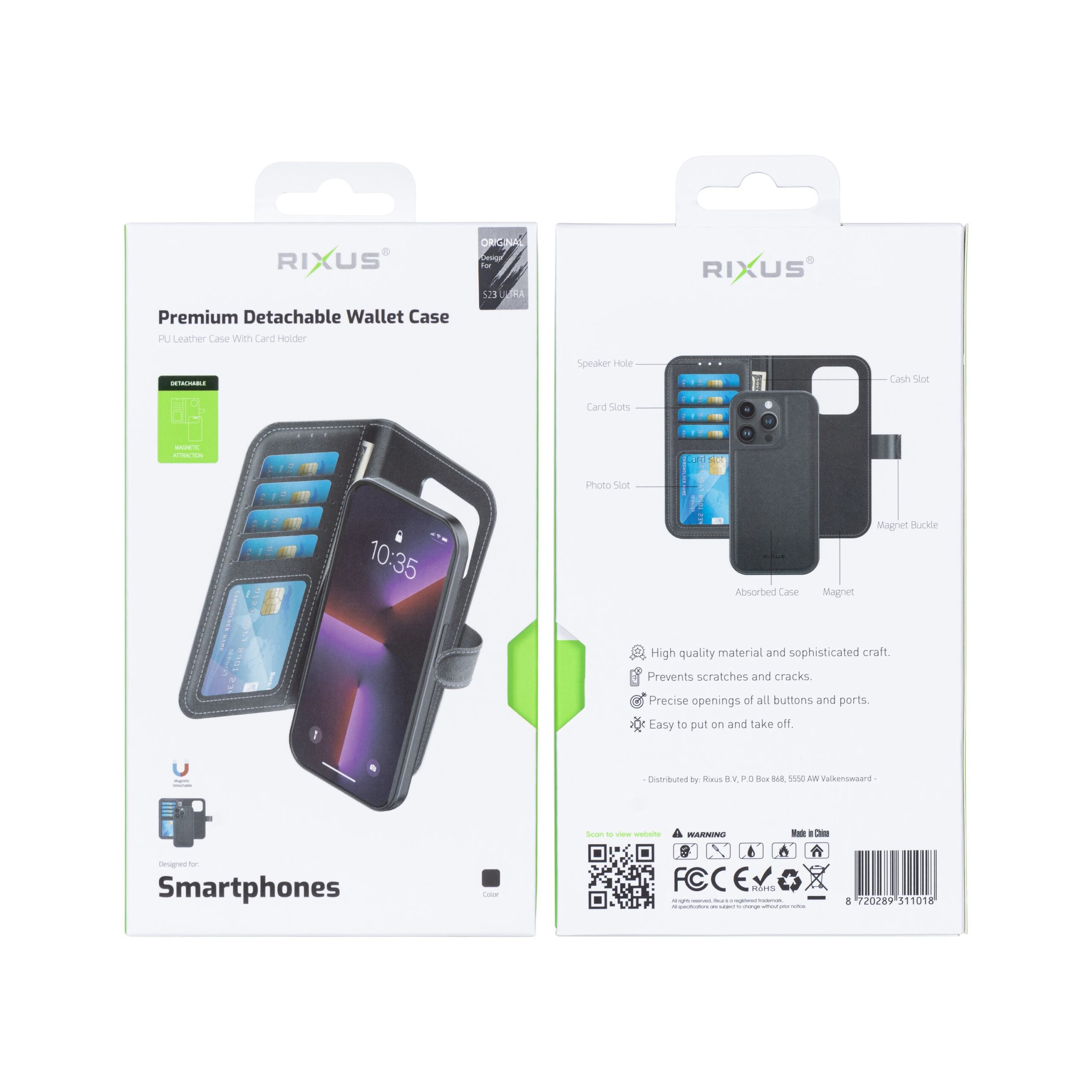 Rixus Duo Magnetic Detachable Wallet für Samsung Galaxy S23 Ultra Black – Bild 5