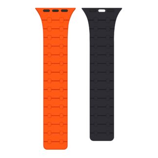 Rixus Magnetic Silicone Band für Apple Watch 38mm, 40mm, 41mm Orange und Midnight