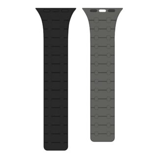 Rixus Magnetic Silicone Band für Apple Watch 42mm, 44mm, 45mm, 49mm Black und Grey