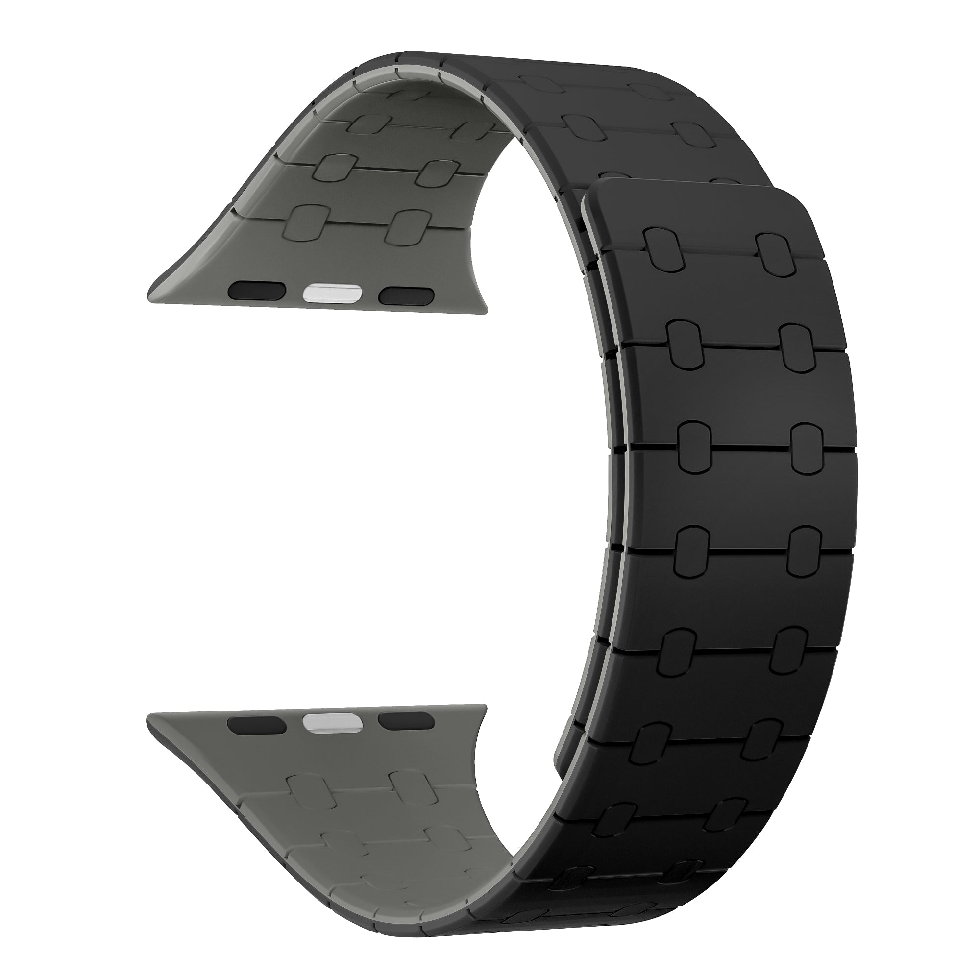 Rixus Magnetic Silicone Band für Apple Watch 42mm, 44mm, 45mm, 49mm Black und Grey – Bild 5
