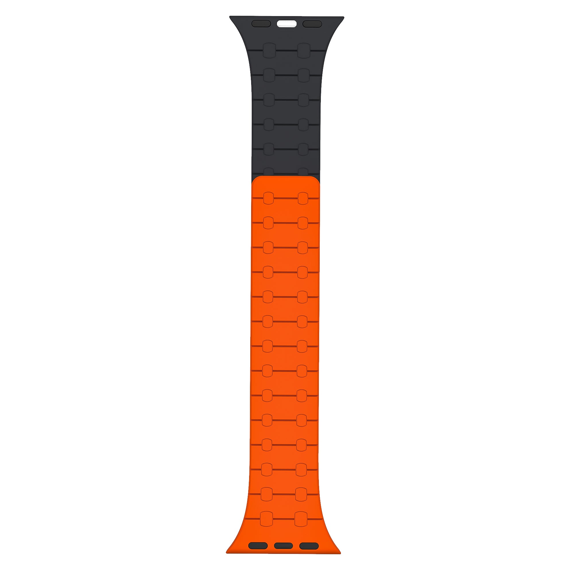 Rixus Magnetic Silicone Band für Apple Watch 42mm, 44mm, 45mm, 49mm Orange und Midnight – Bild 3