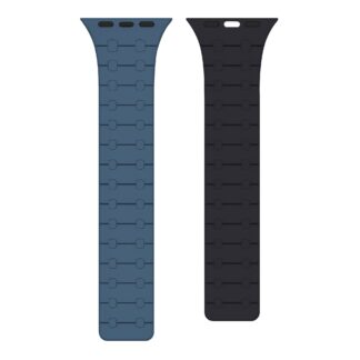 Rixus Magnetic Silicone Band für Apple Watch 42mm, 44mm, 45mm, 49mm Blue und Midnight