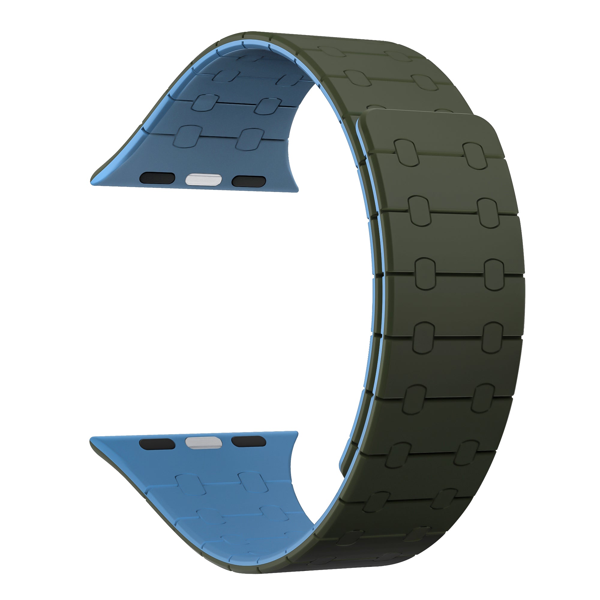 Rixus Magnetic Silicone Band für Apple Watch 38mm, 40mm, 41mm Dark Green und Deep Blue – Bild 5