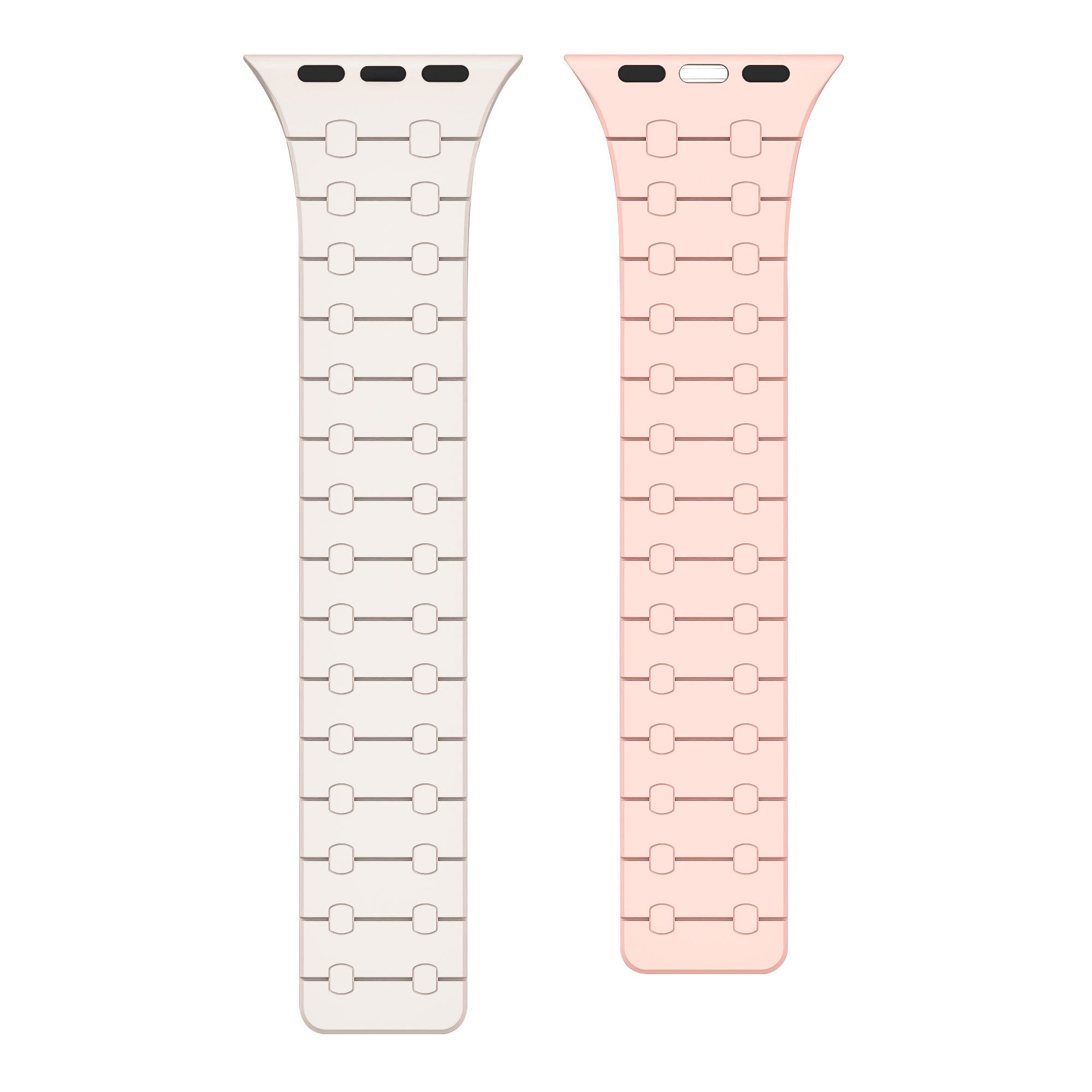 Rixus Magnetic Silicone Band für Apple Watch 42mm, 44mm, 45mm, 49mm White und Pink