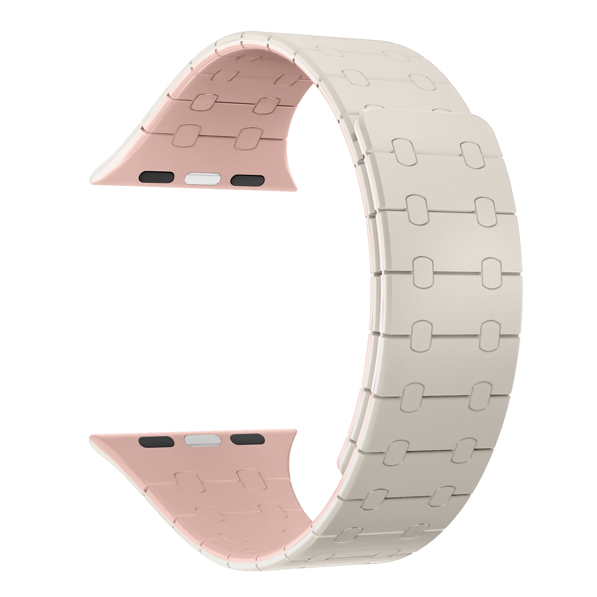 Rixus Magnetic Silicone Band für Apple Watch 42mm, 44mm, 45mm, 49mm White und Pink – Bild 5