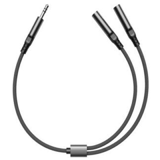 Rixus RXMU35A 3.5mm Buchse Separate Headsets Splitter Adapter 30cm Black