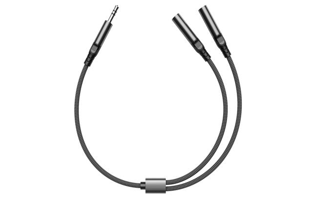 Rixus RXMU35A 3.5mm Buchse Separate Headsets Splitter Adapter 30cm Black