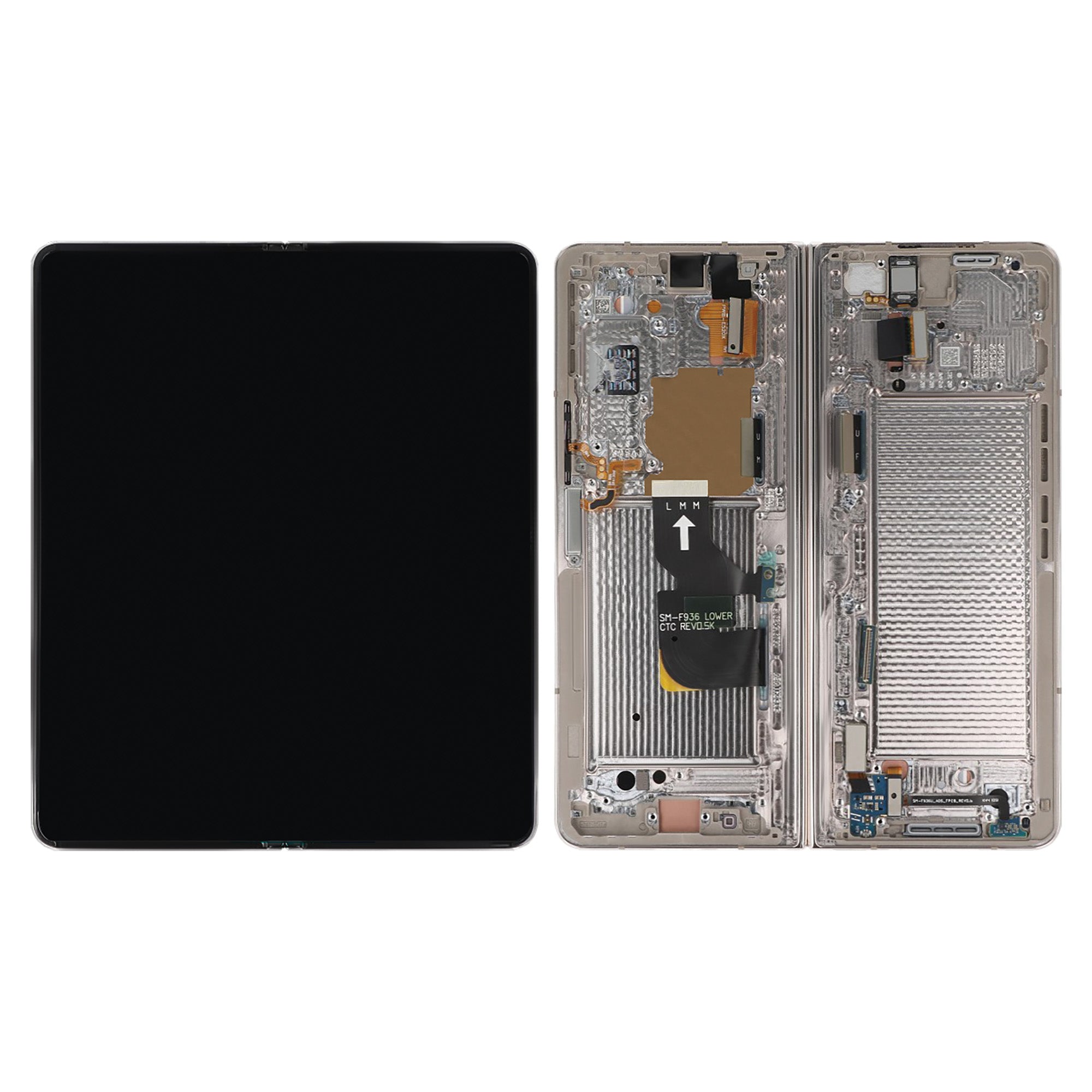 Samsung Galaxy Z Fold4 5G Main F936B Original Service Pack Display Rahmen Beige – Bild 4