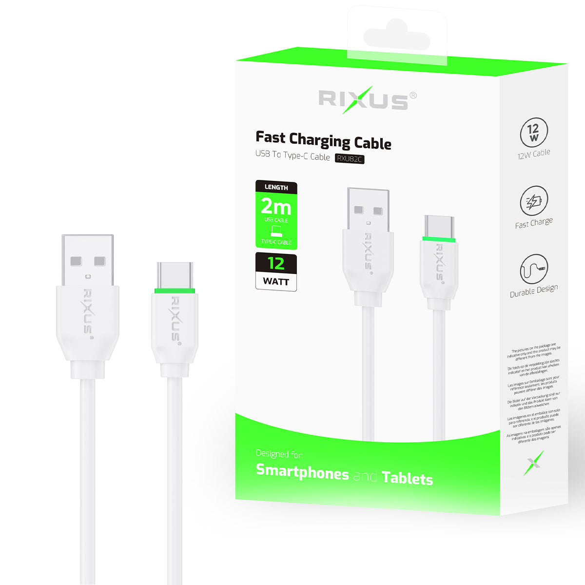 Rixus RXU82C Boost Datenkabel USB-C 2m White – Bild 4