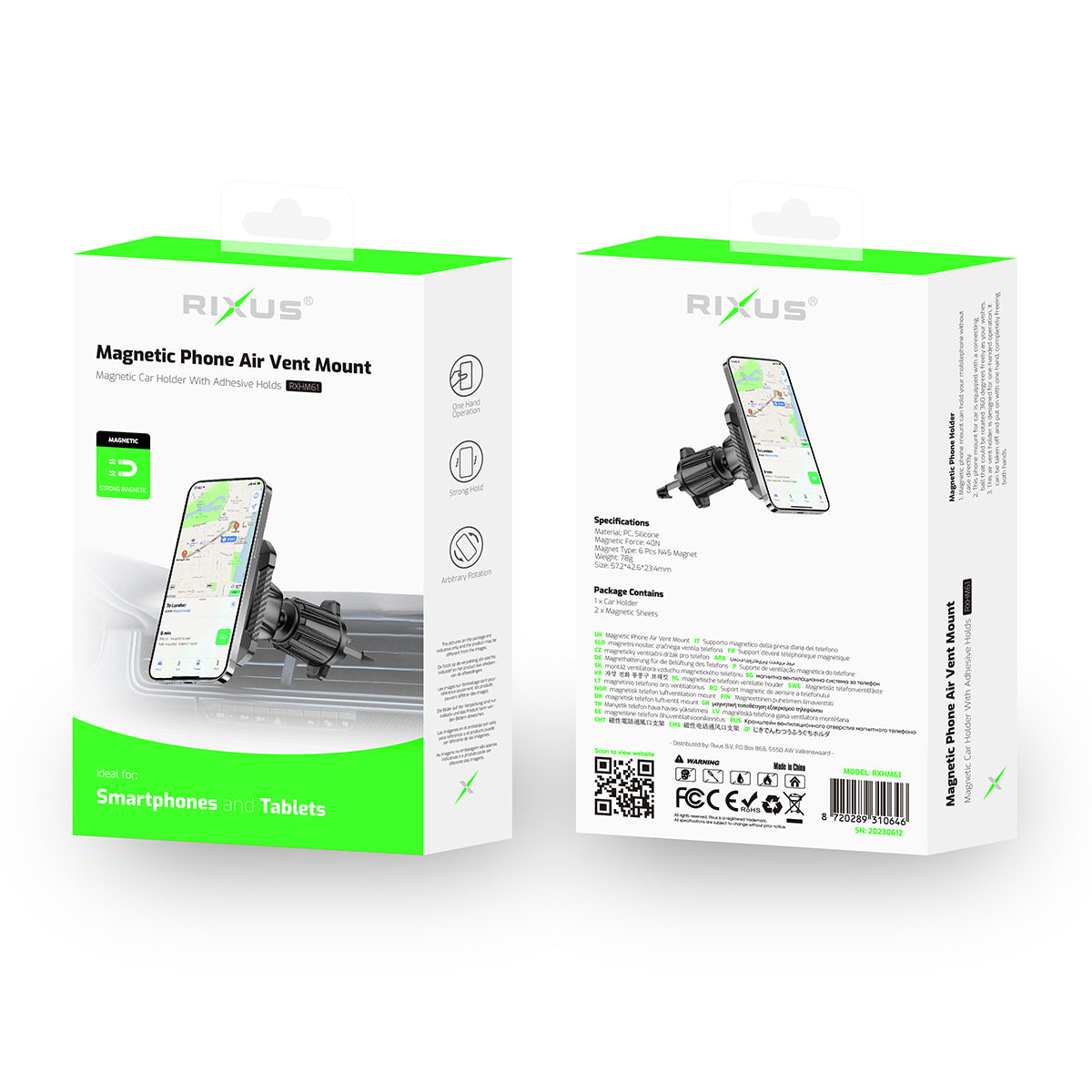 Rixus RXHM61 Rectangle Magnetic Car Mount Gray – Bild 5