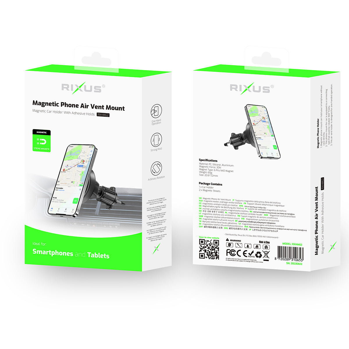 Rixus RXHM62 Round Magnetic Car Mount Gray – Bild 5